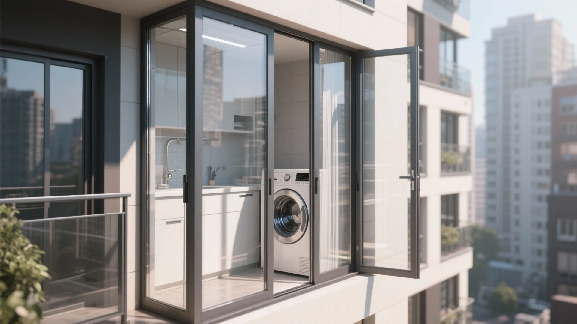 Sliding Glass Partition for Weather Control