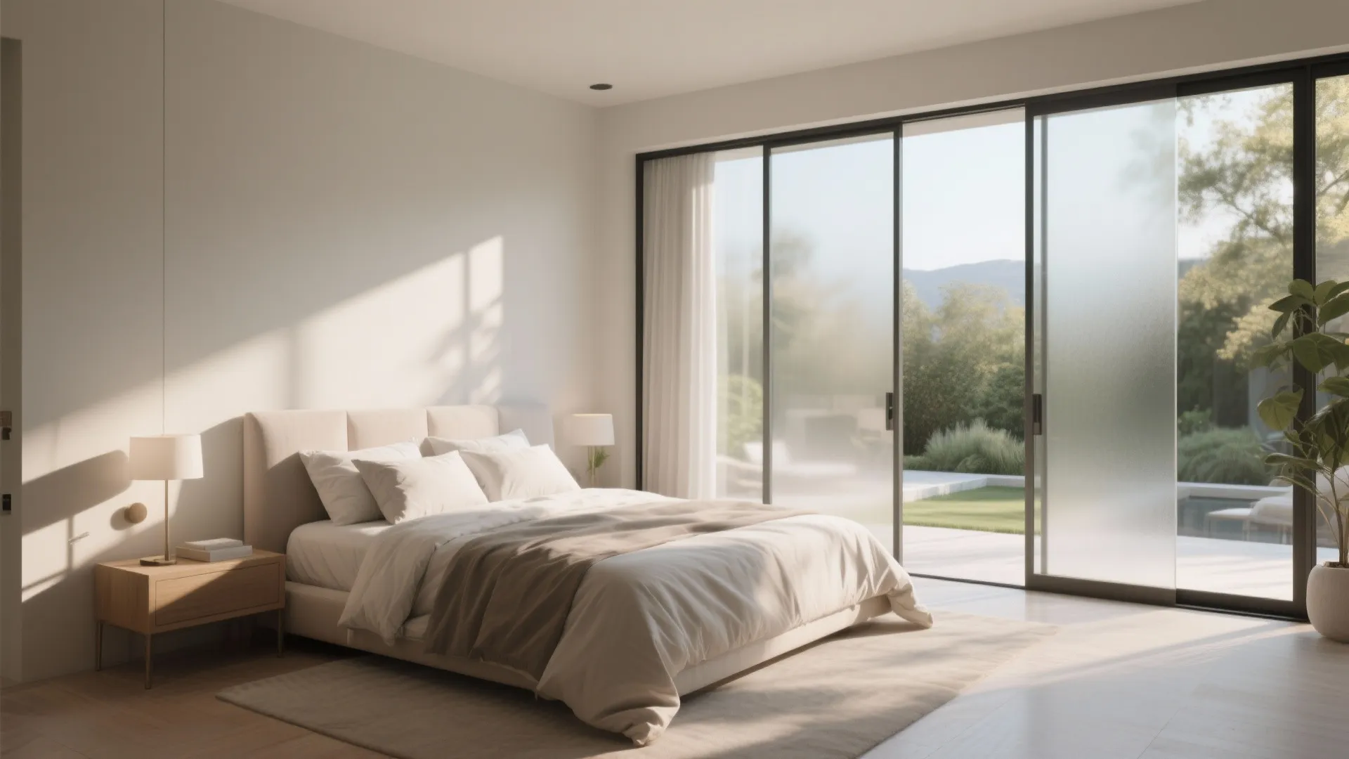 Tip 1: Sliding Glass Doors with Privacy Film