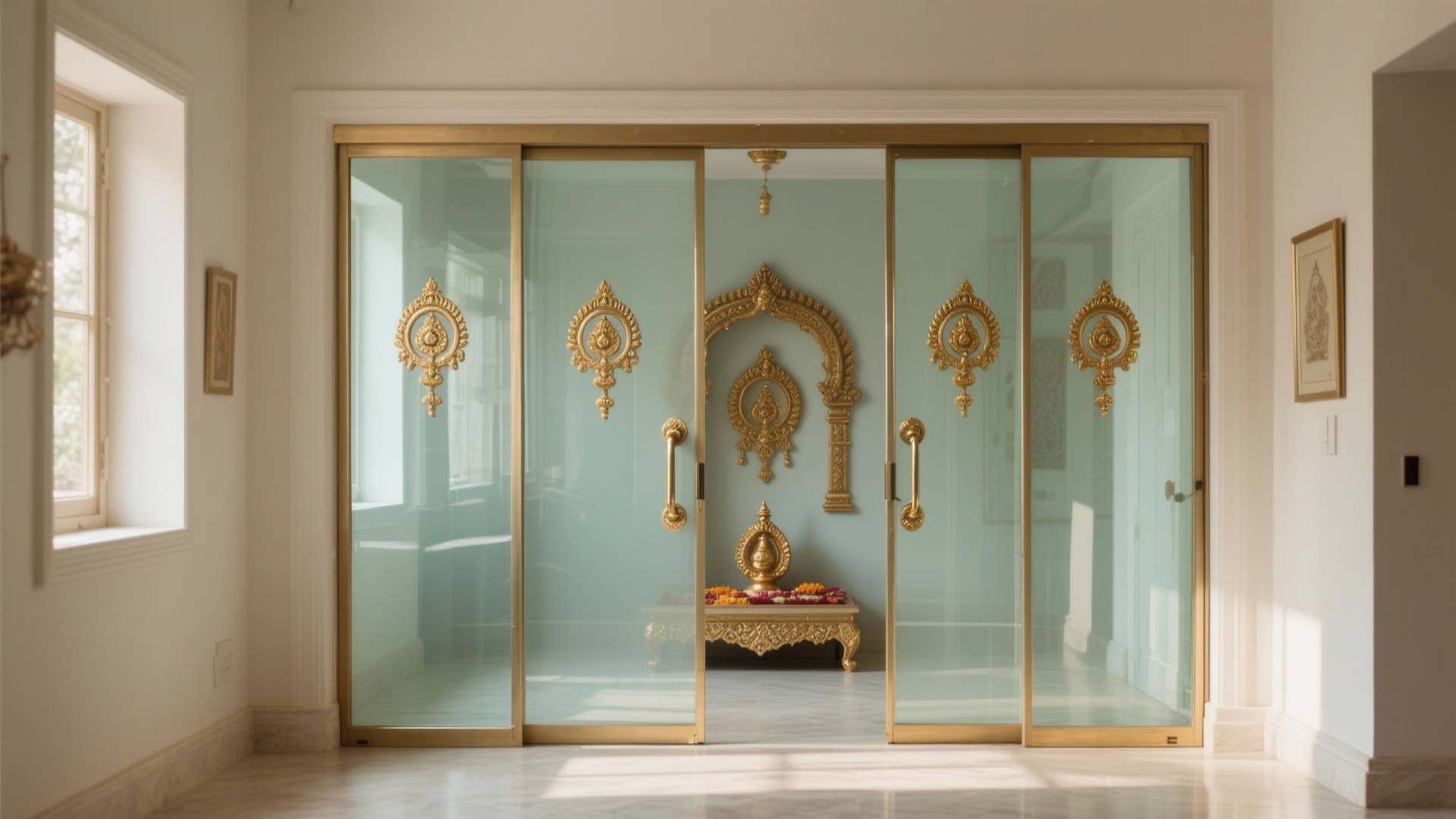 Small Pooja Room Feels Dark? 5 Glass Door Design Ideas