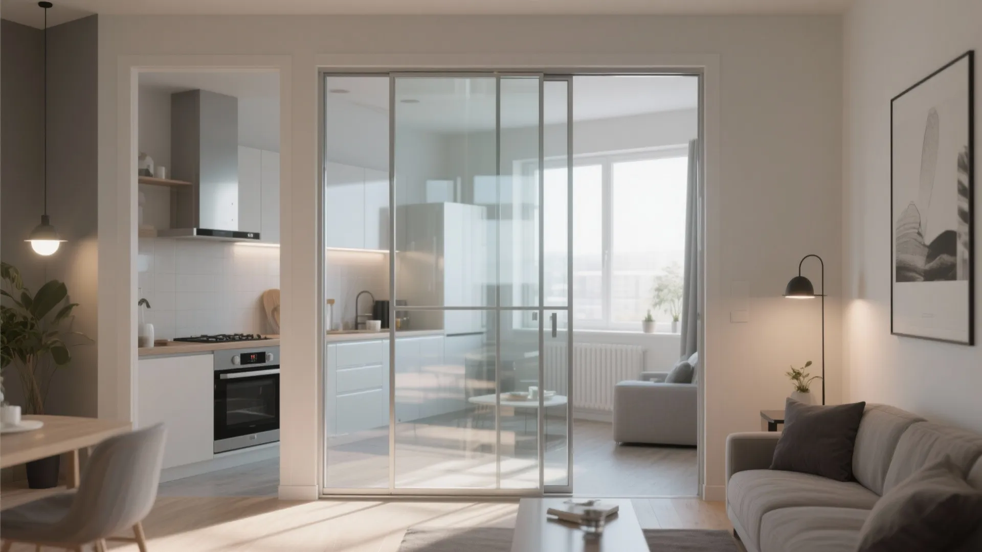 Sliding glass panels