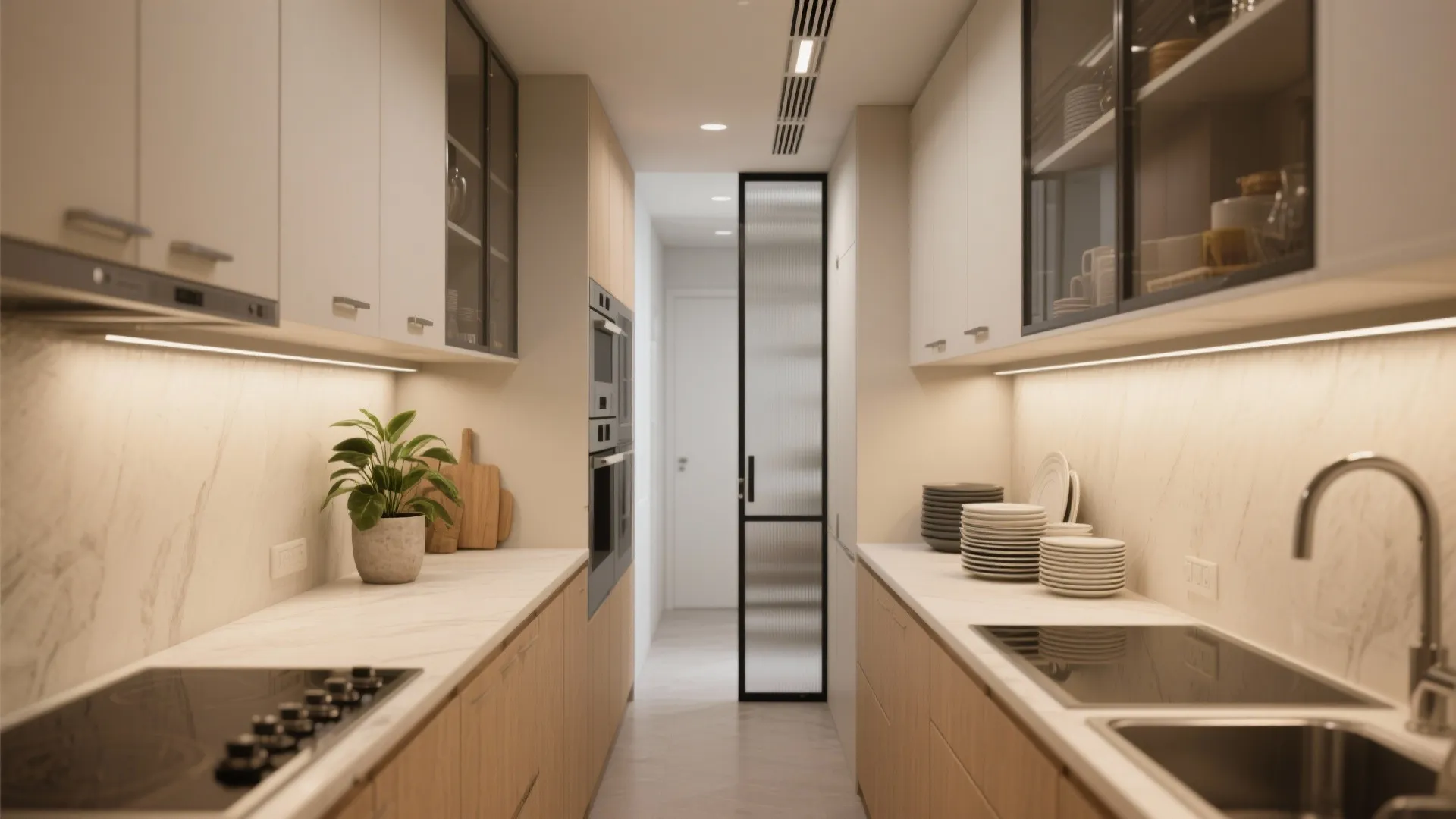 5. Sliding glass doors for tight kitchens