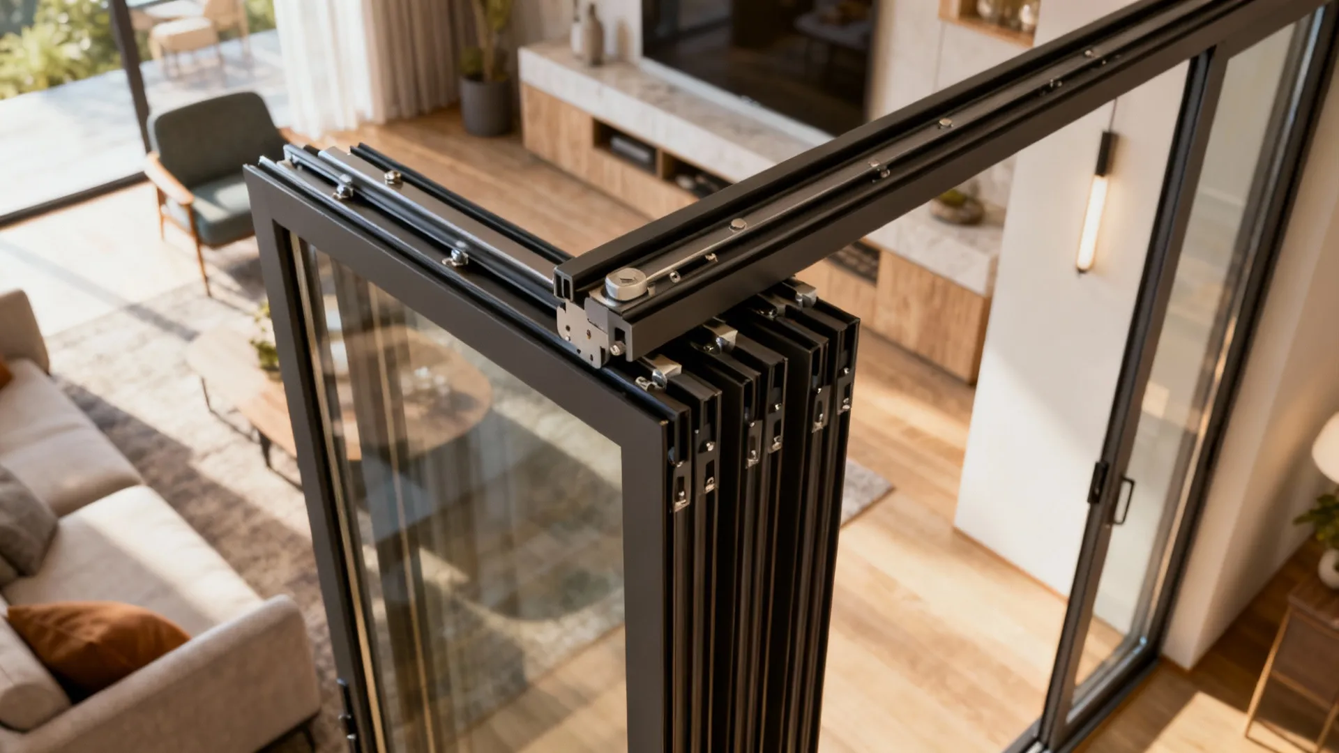 2. Sliding glass partition to keep layout flexible