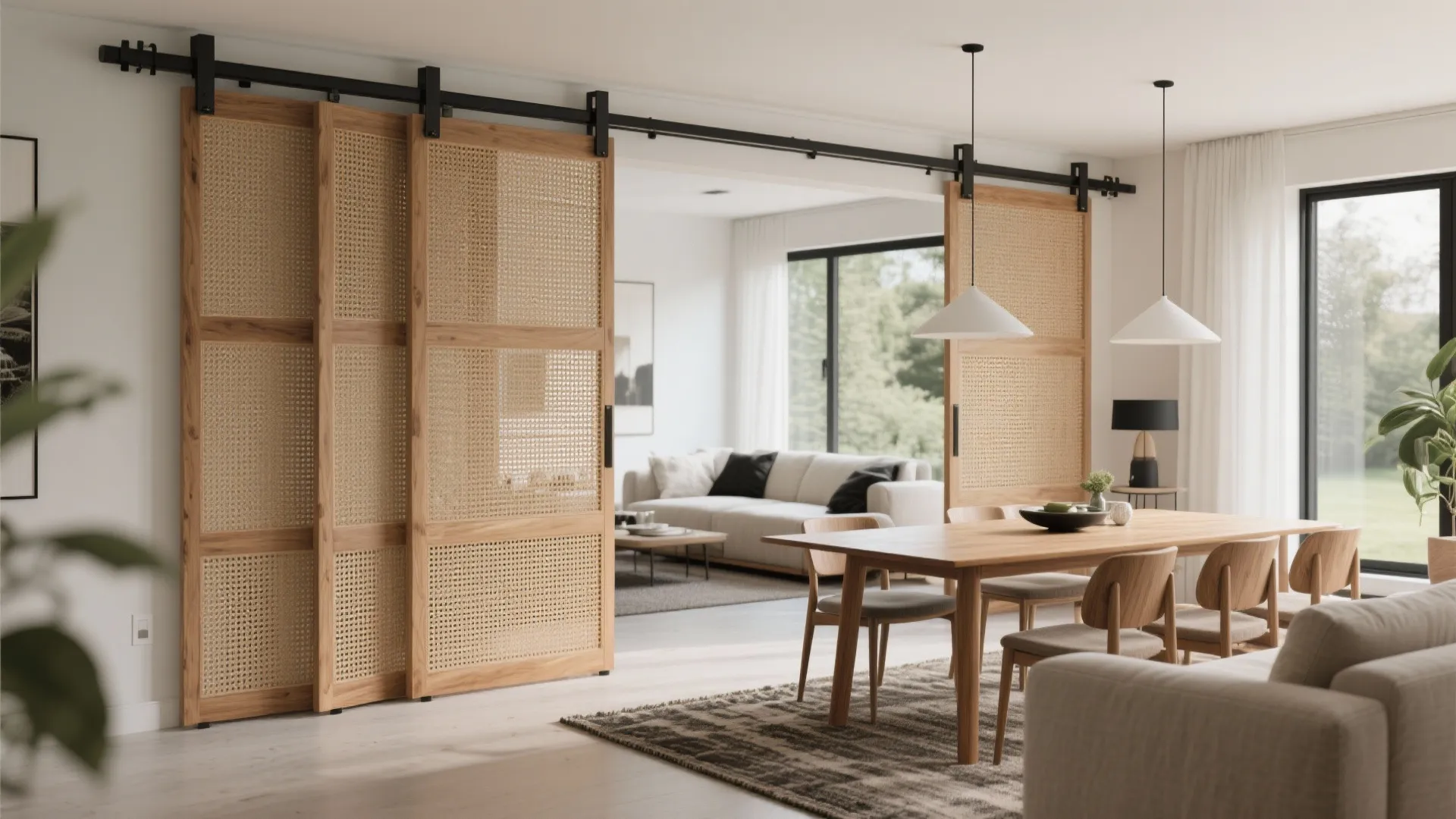 Sliding lattice screens for flexible zoning