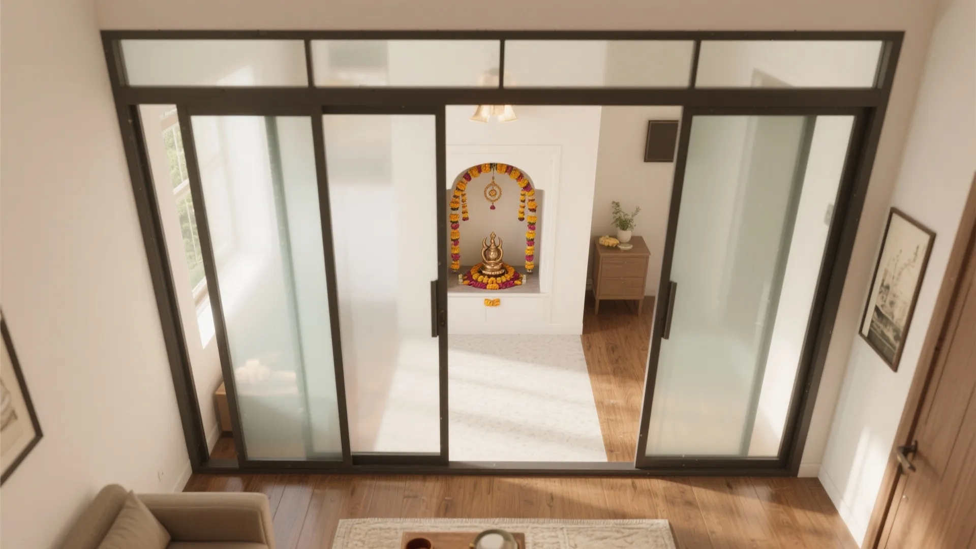 Sliding glass doors to save space