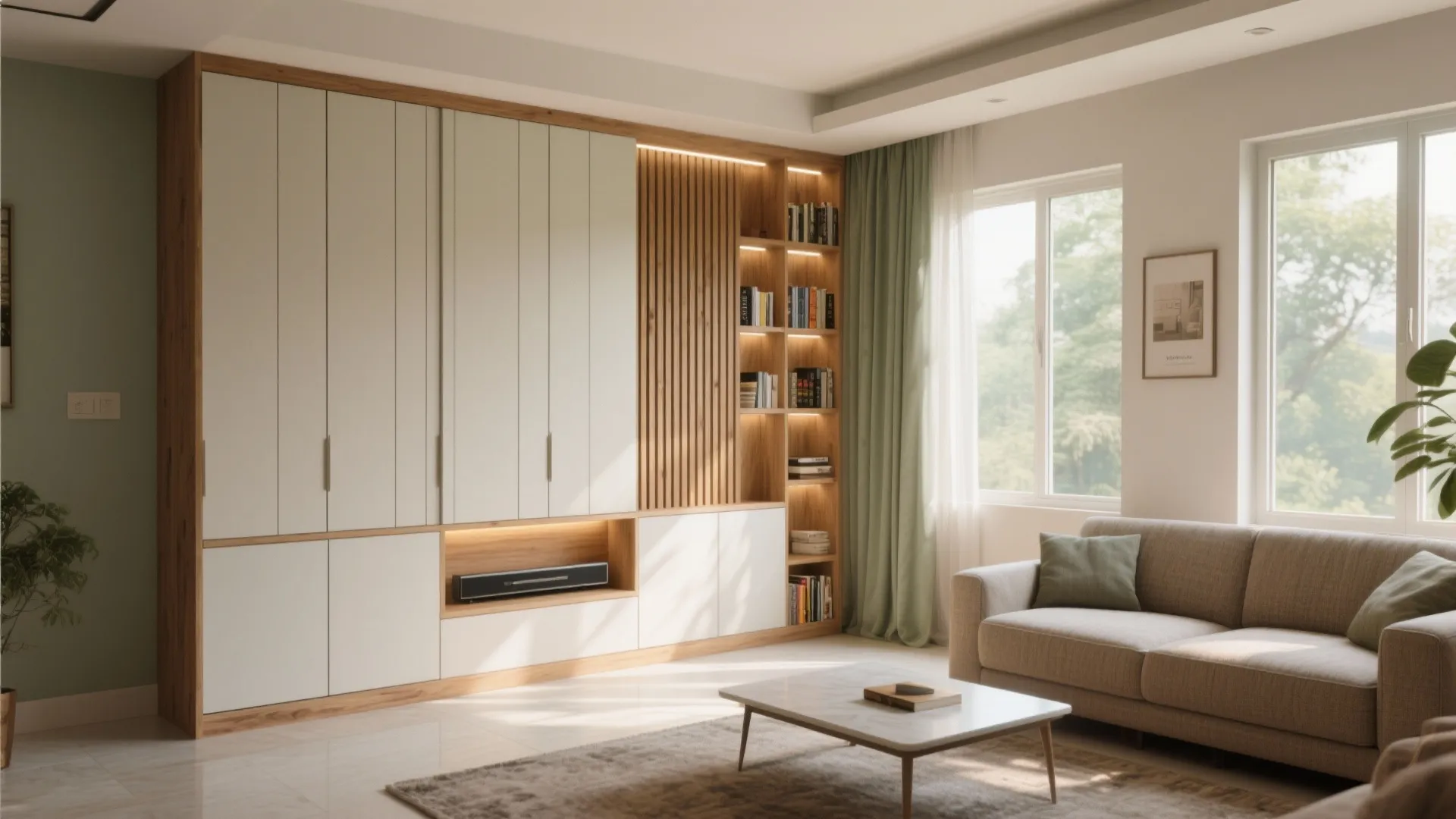 Sunlit Living with a Sliding Storage Wall