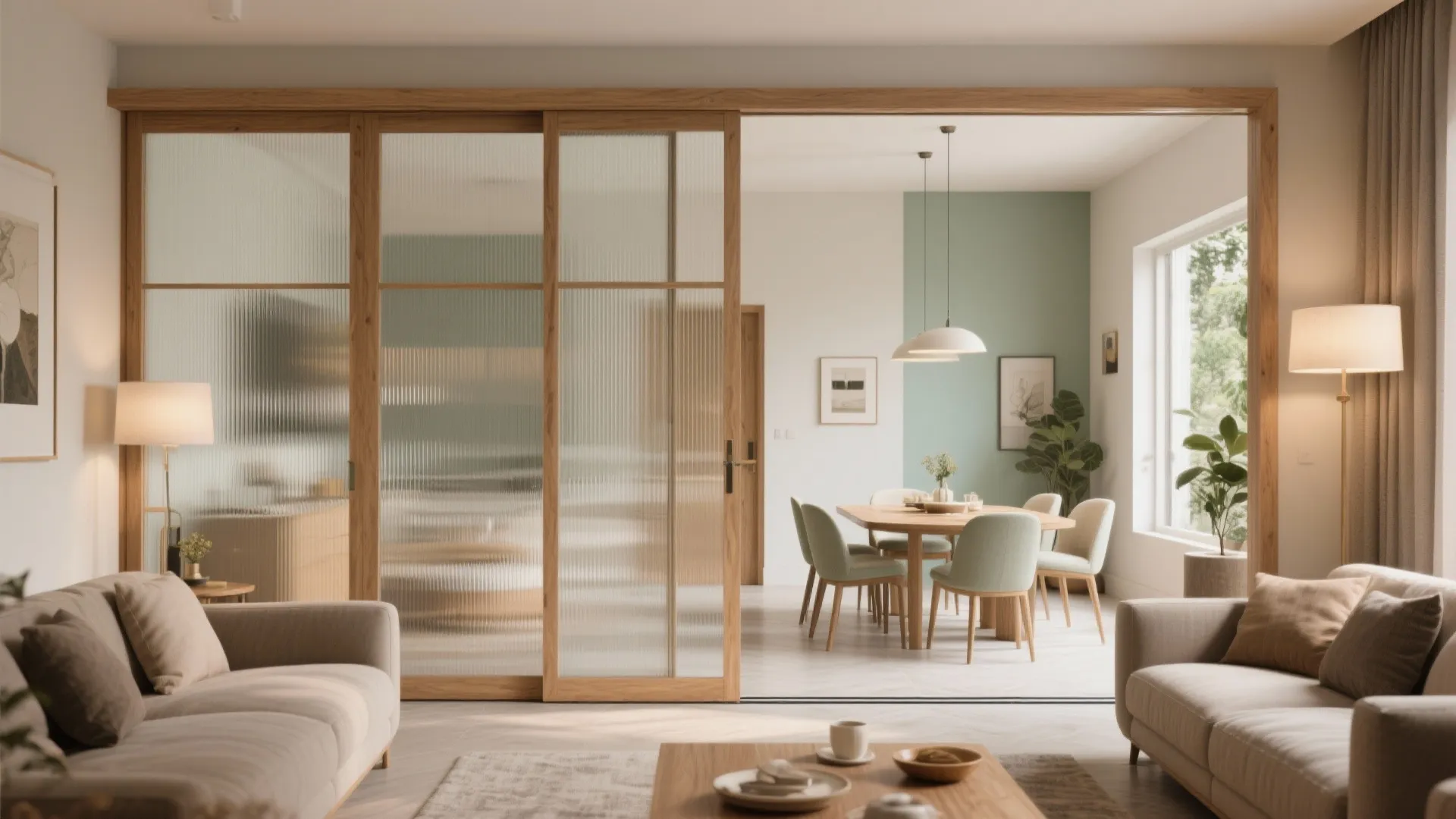 Sliding-partition living-dining for Mumbai entertaining