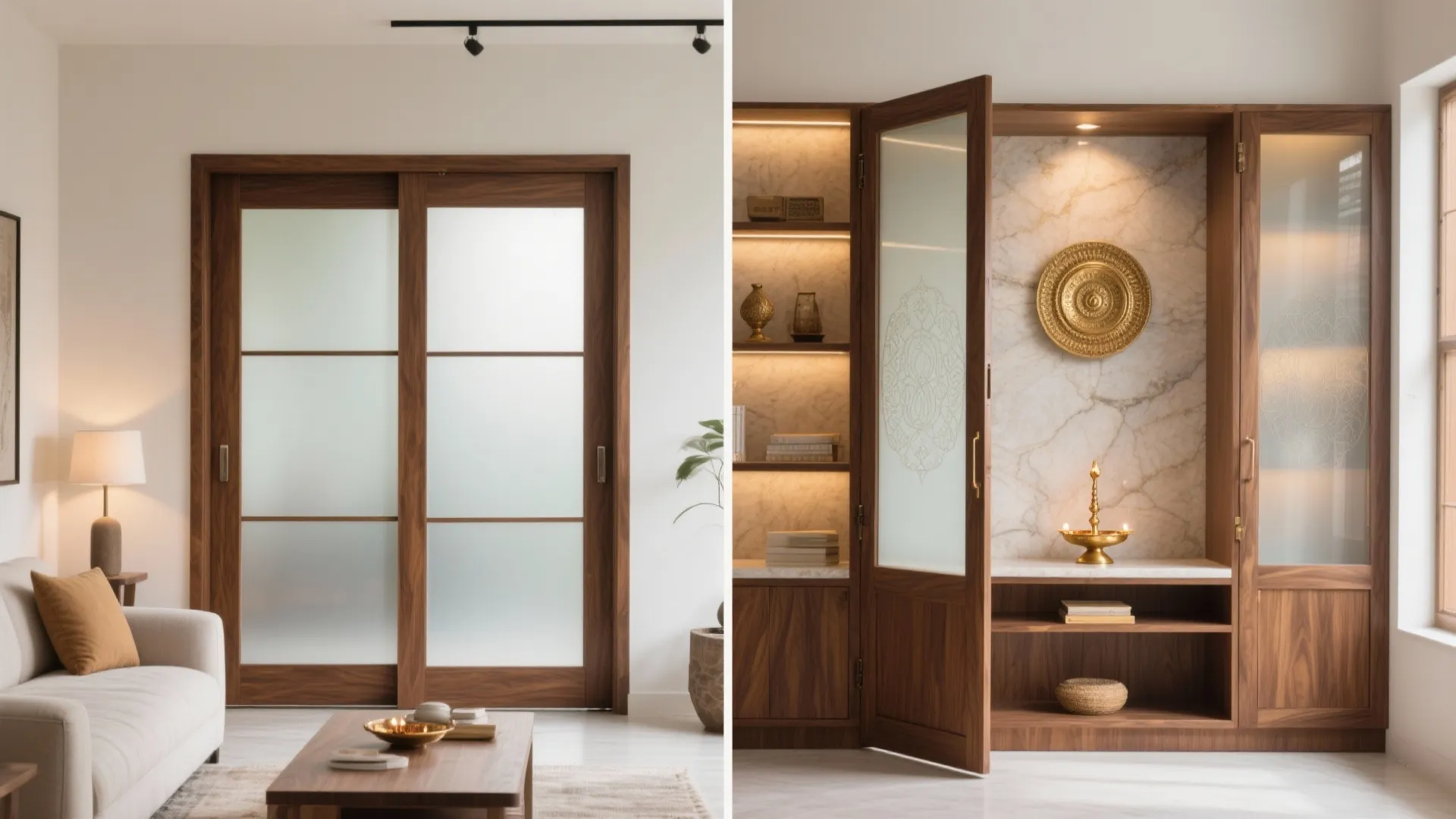 Sliding-Door Mandir Cabinet that Conceals and Reveals