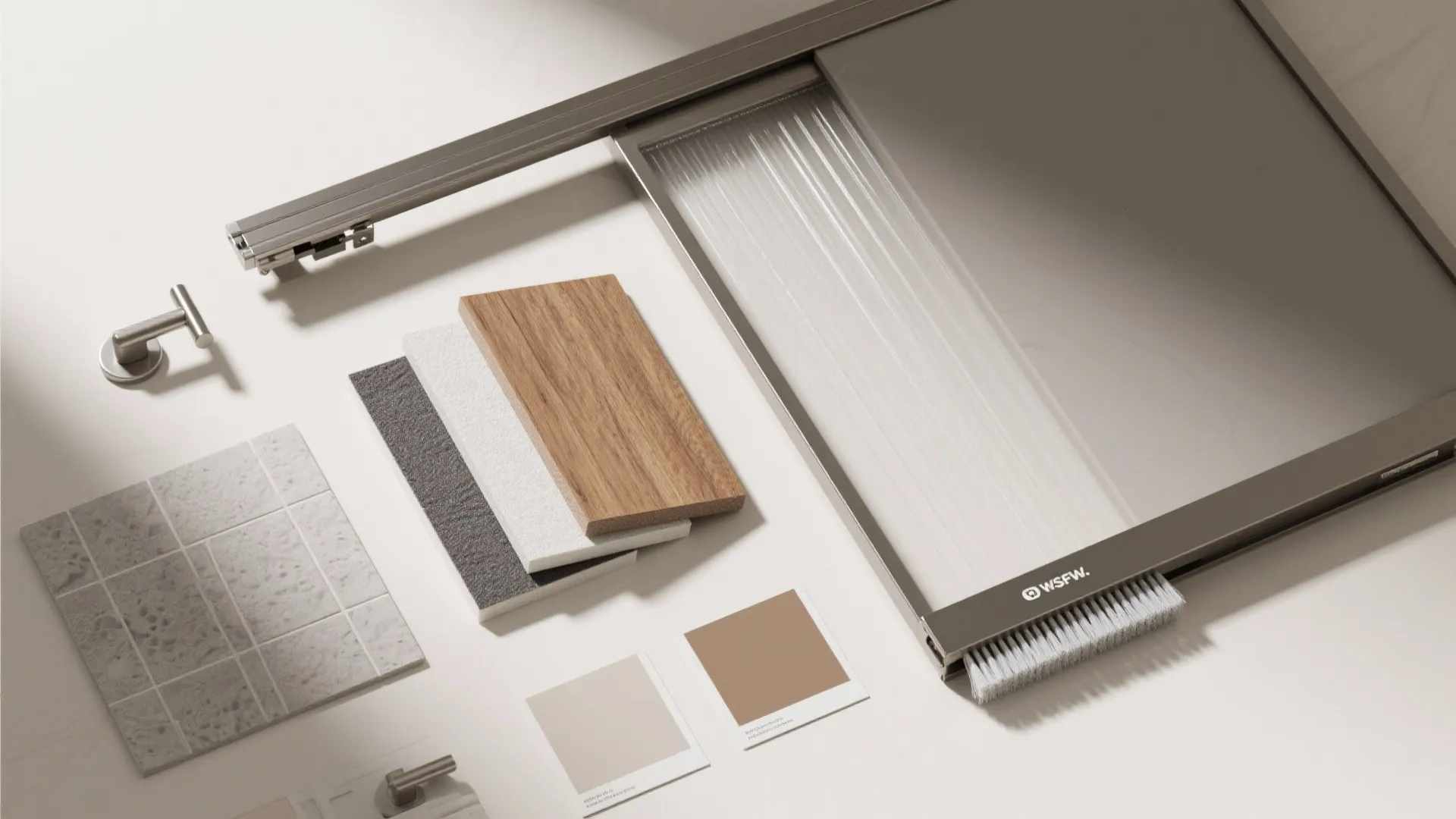 Matte PVC sliding doors for tight bathrooms