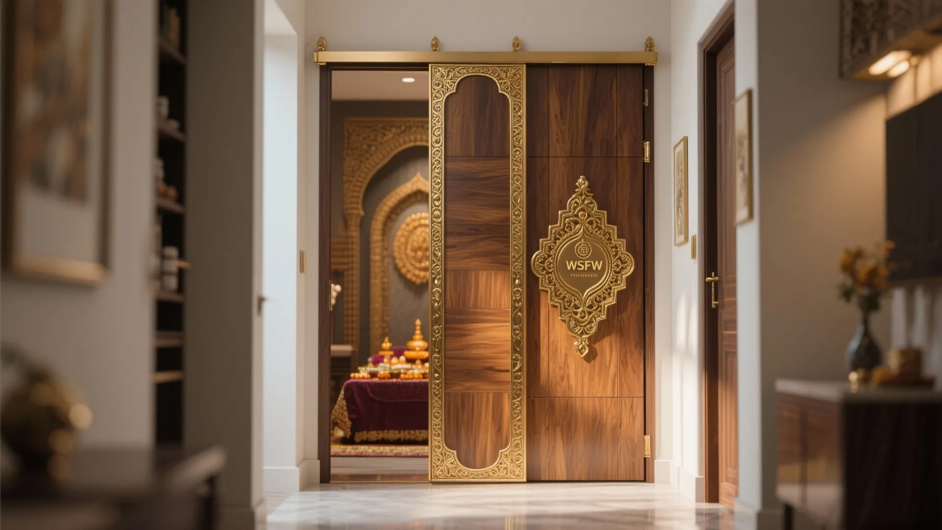 Sliding Door with Metal Inlay