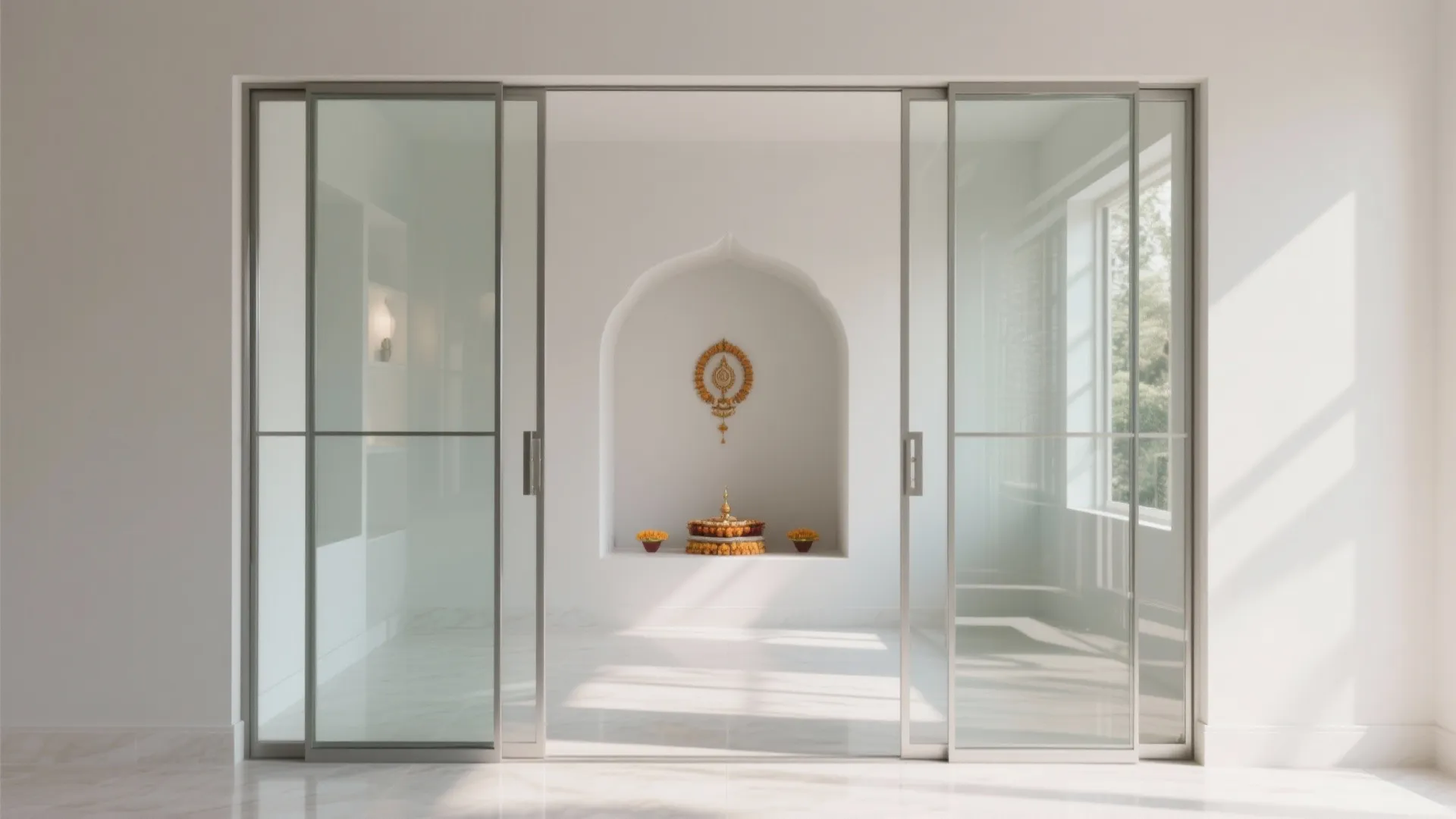 Sliding Double Glass Doors with Minimal Frames