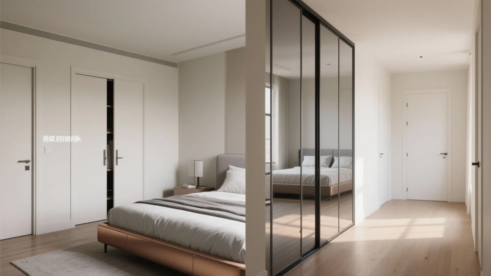 Sliding wardrobe doors and mirror cladding