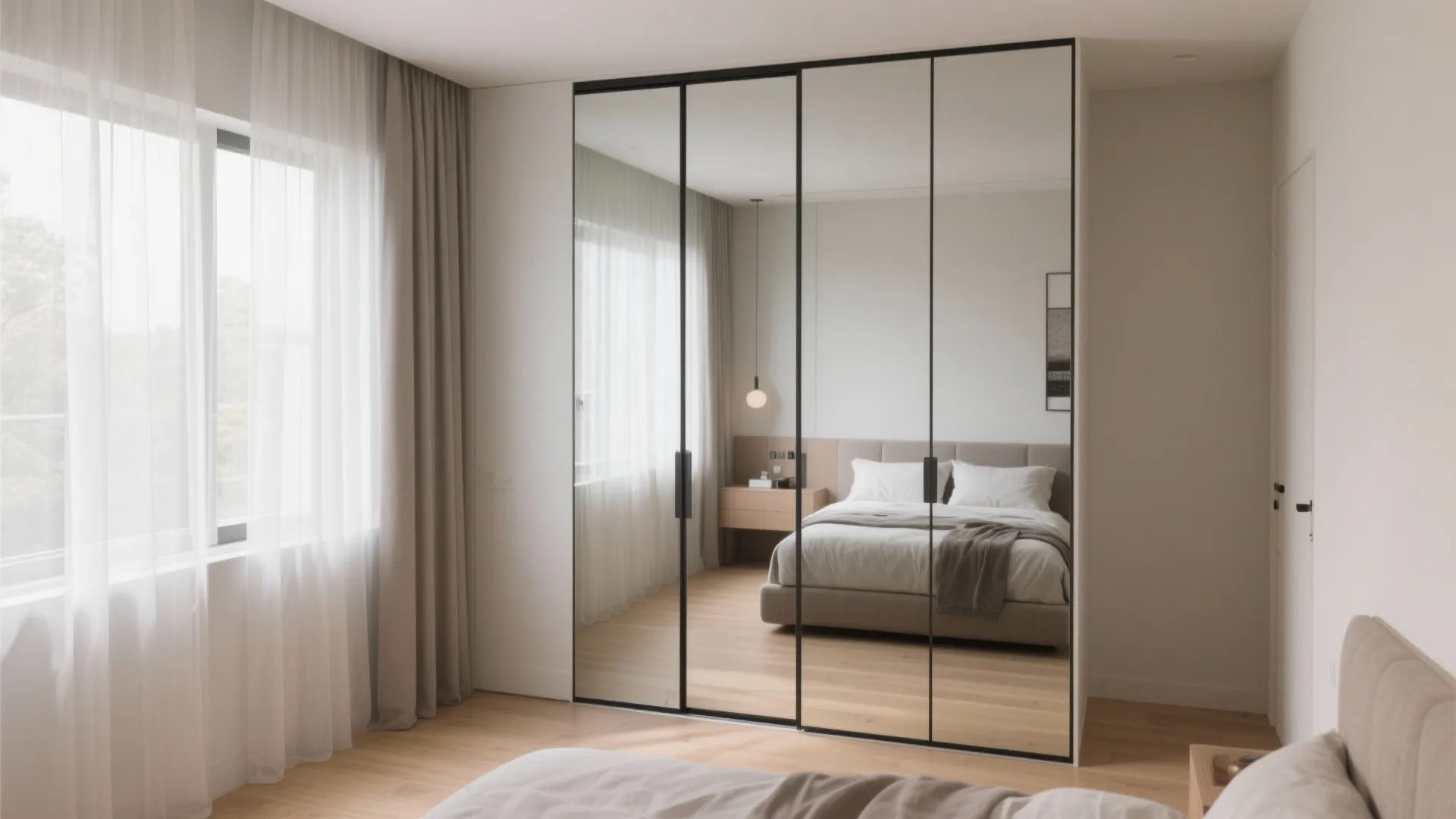Sliding Door Almari with Mirror Panels