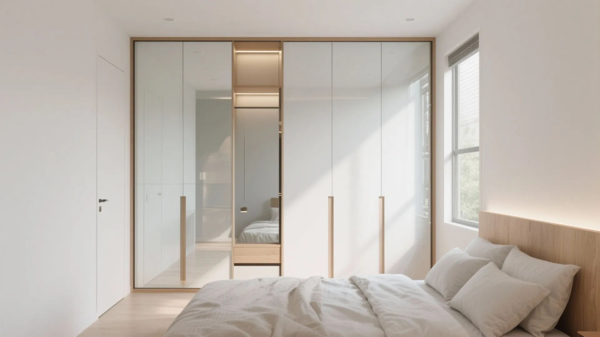 Sliding wardrobes with mirrored doors