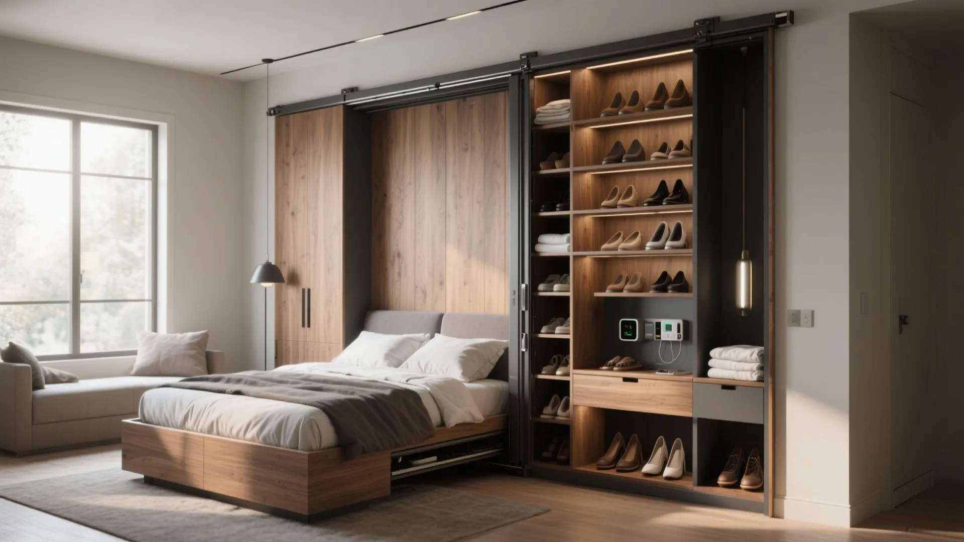 Custom Sliding Murphy with Vertical Storage