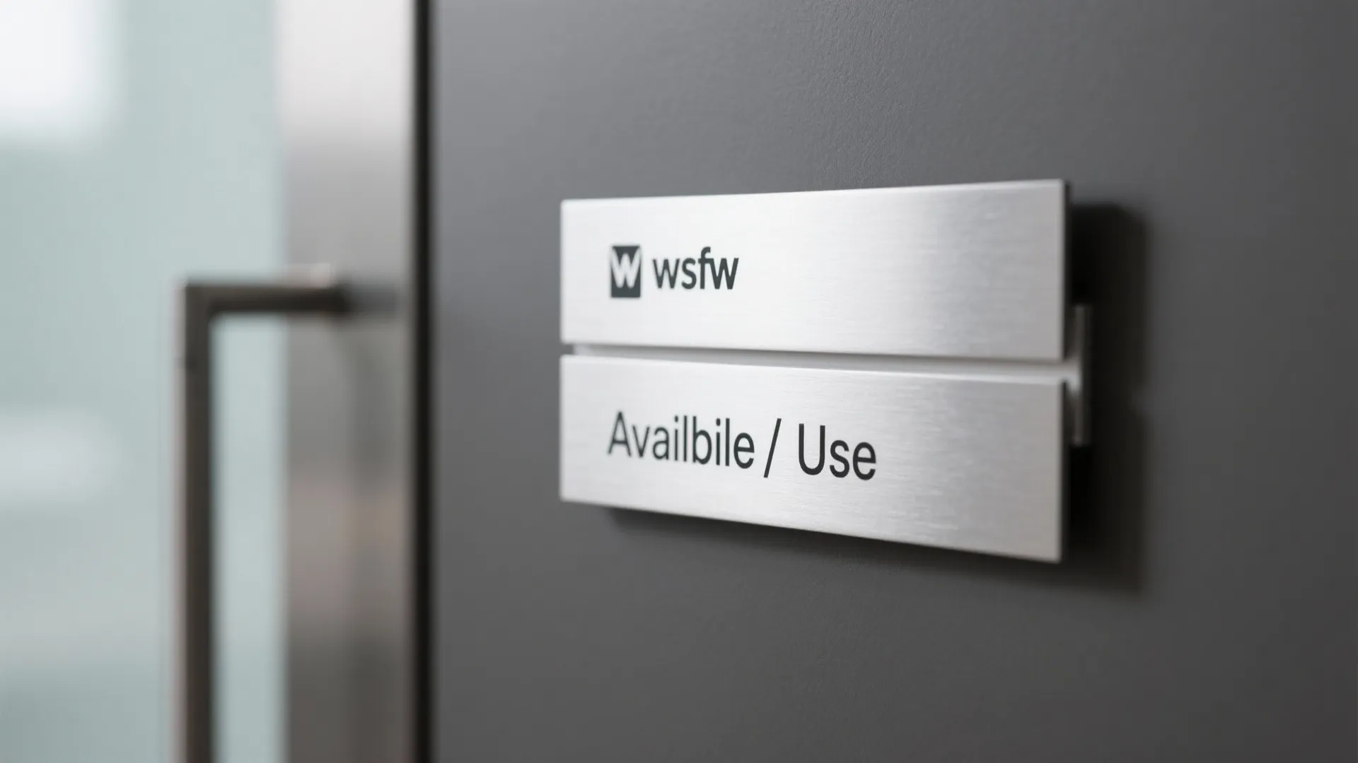 Sliding nameplate displaying room availability