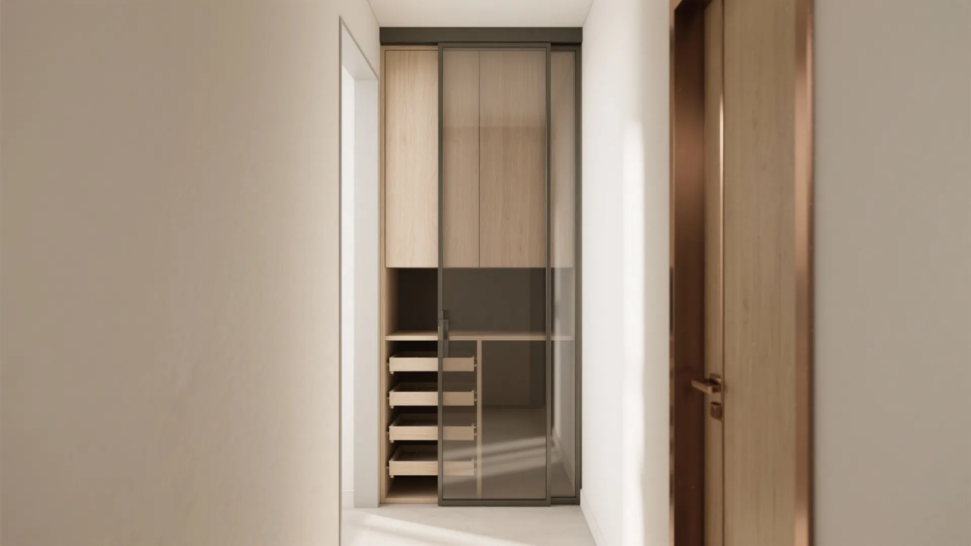 Slim Sliding-Door Niche Cupboards