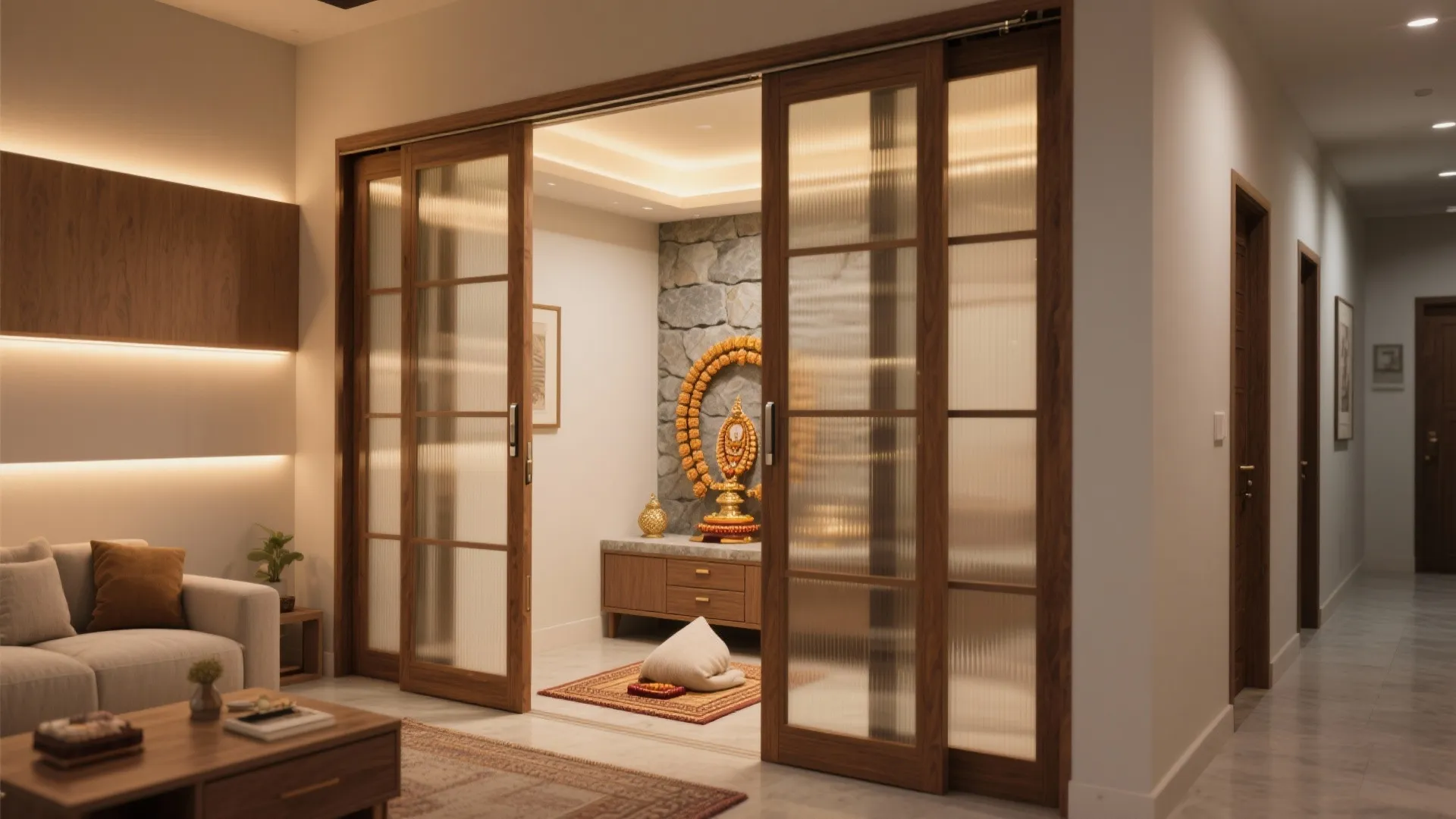 Vastu-Aligned Nook With Sliding Doors