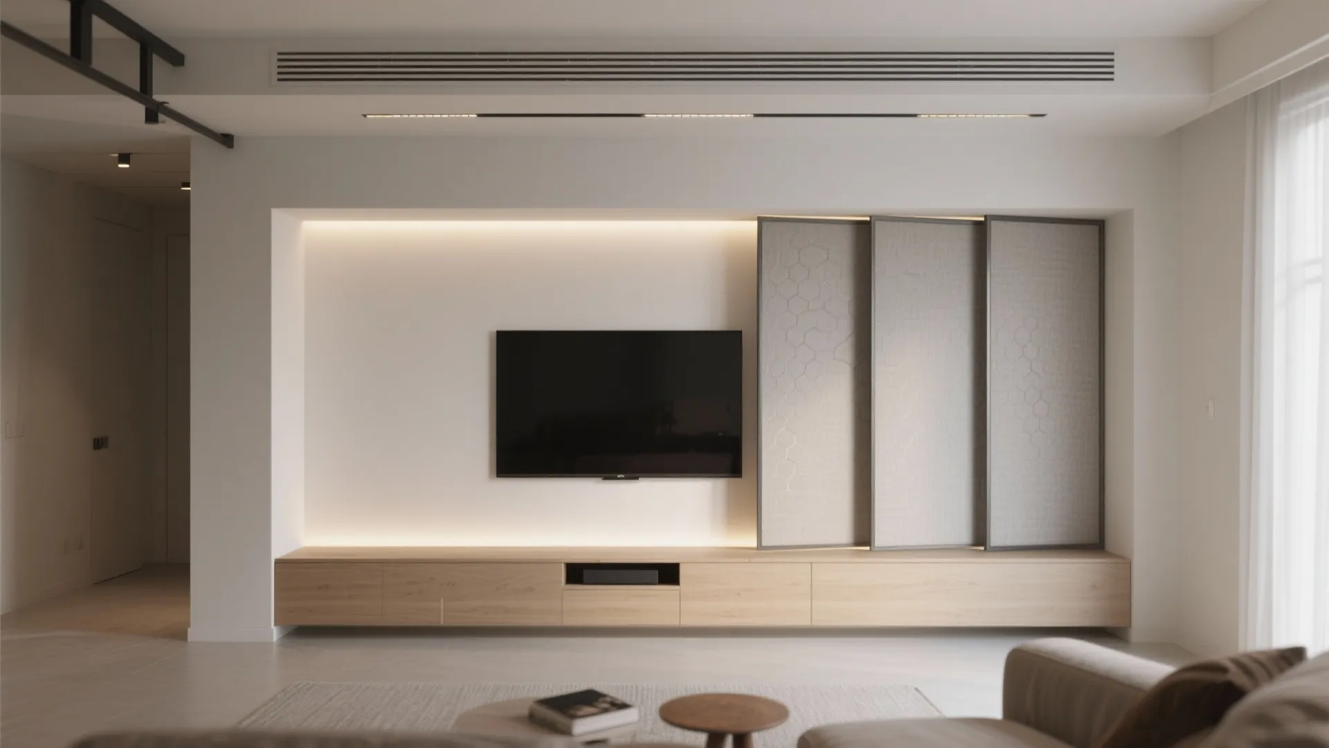 5) Sliding or Bifold Panel to Disappear the Screen