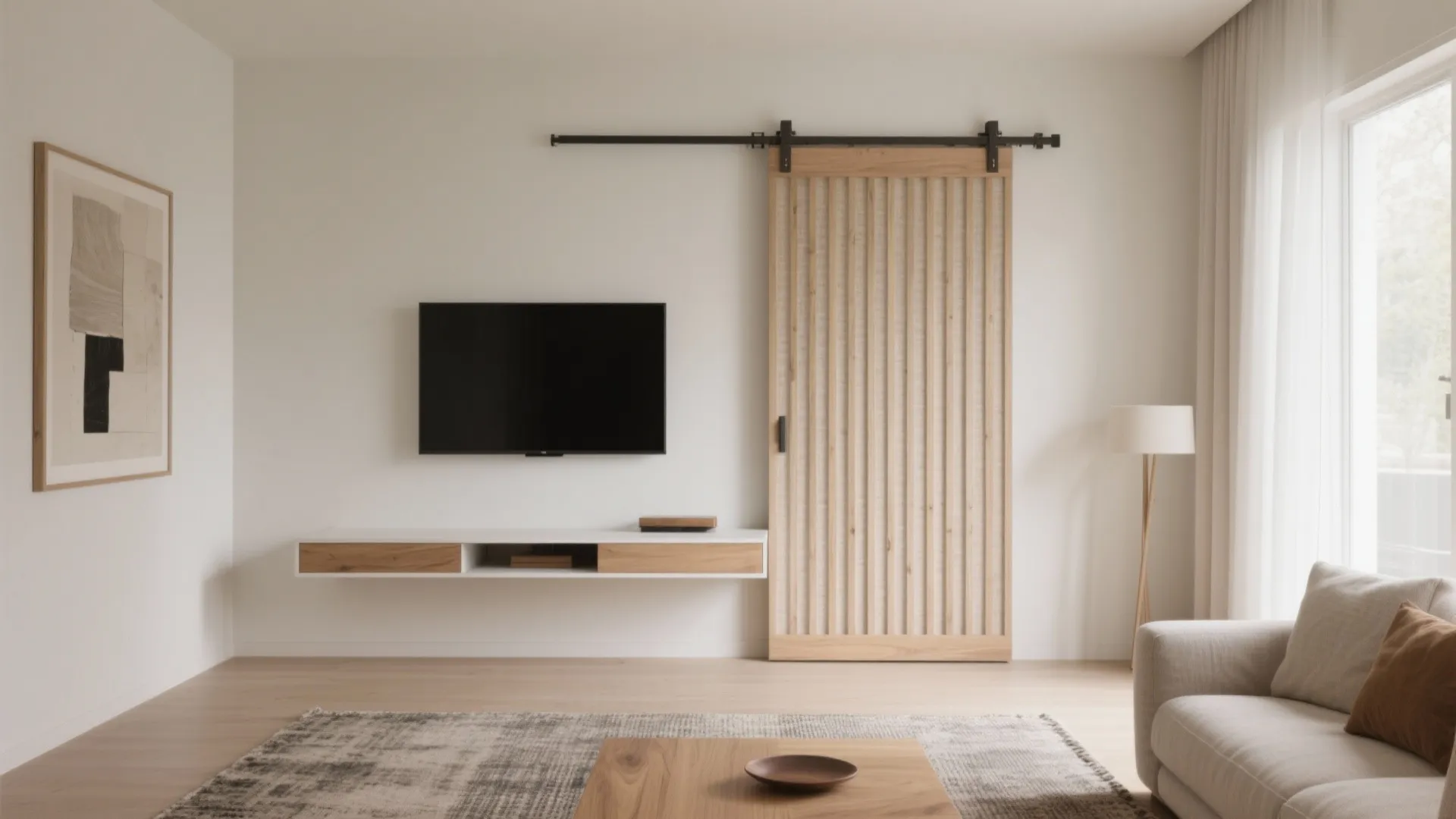 Sliding Panel or Art to Conceal the TV