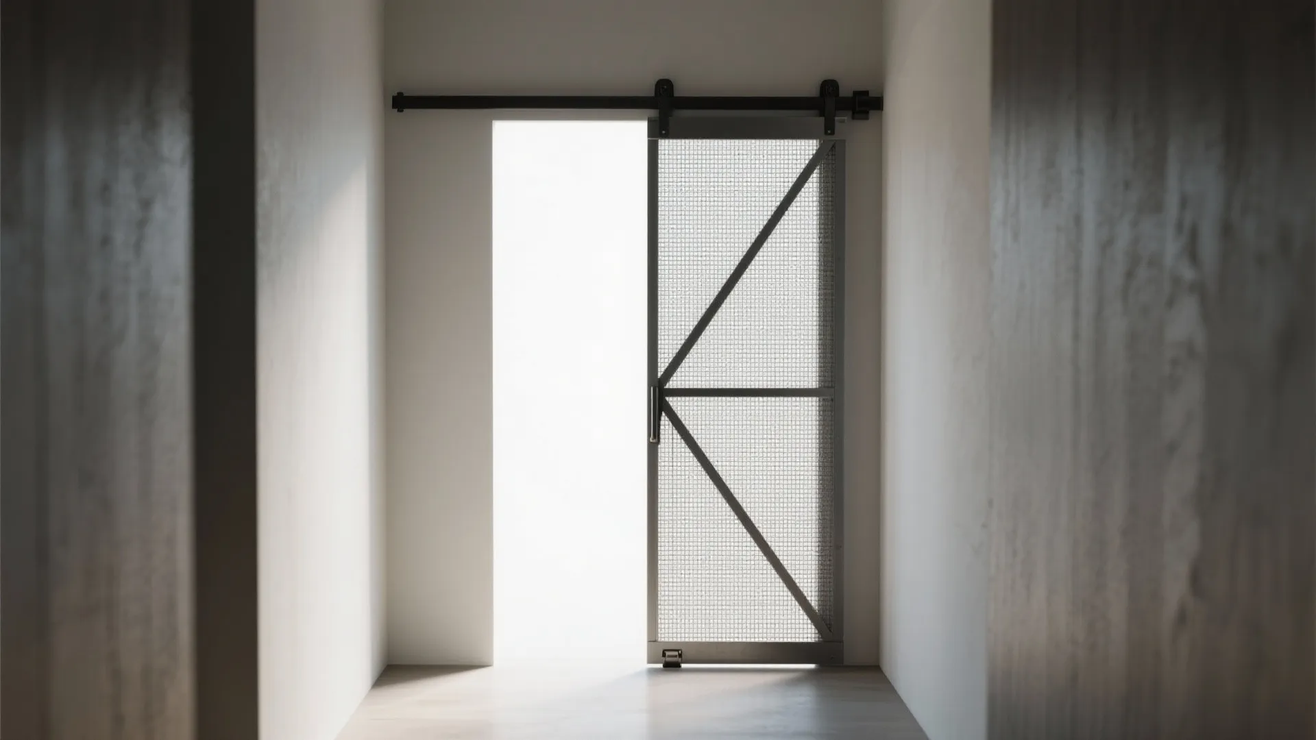 4. Sliding Panel Screen (Barn-Door Style)