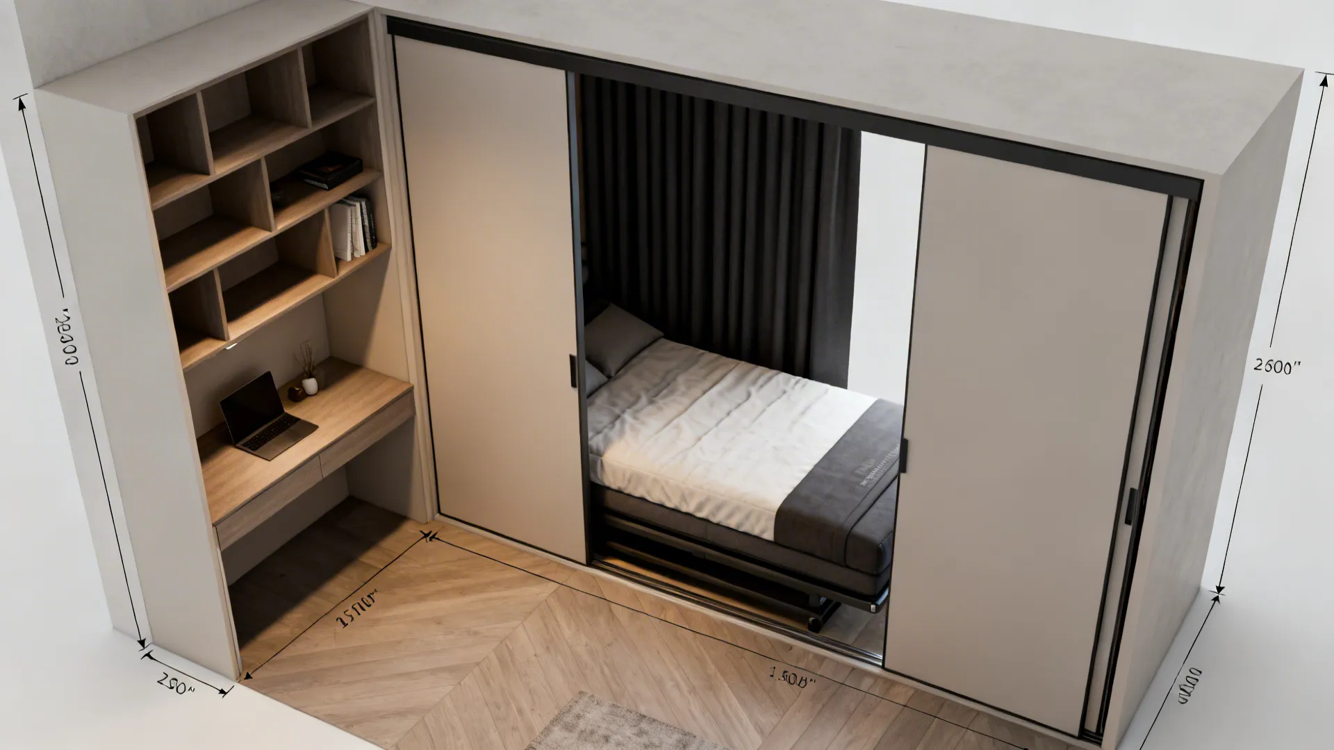4. Fold-down Guest Nook with Sliding Panels