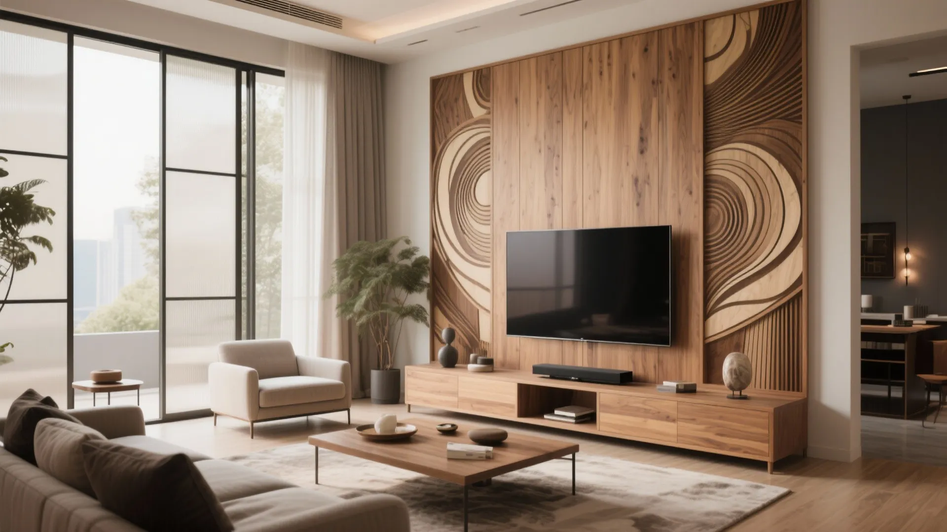 Sliding panel TV concealment