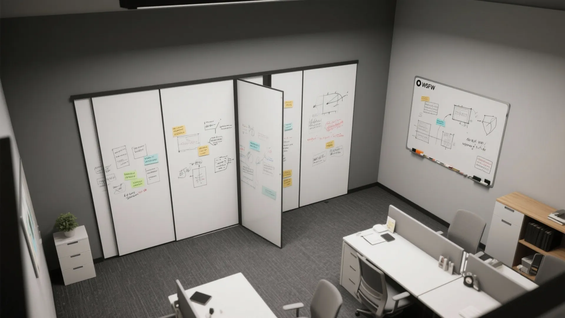 3. Sliding Panel Whiteboards