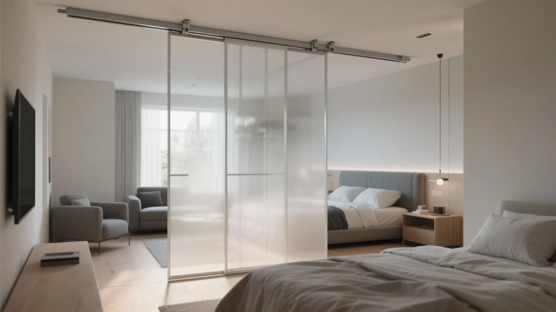 Sliding Glass Panels for Flexible Zones