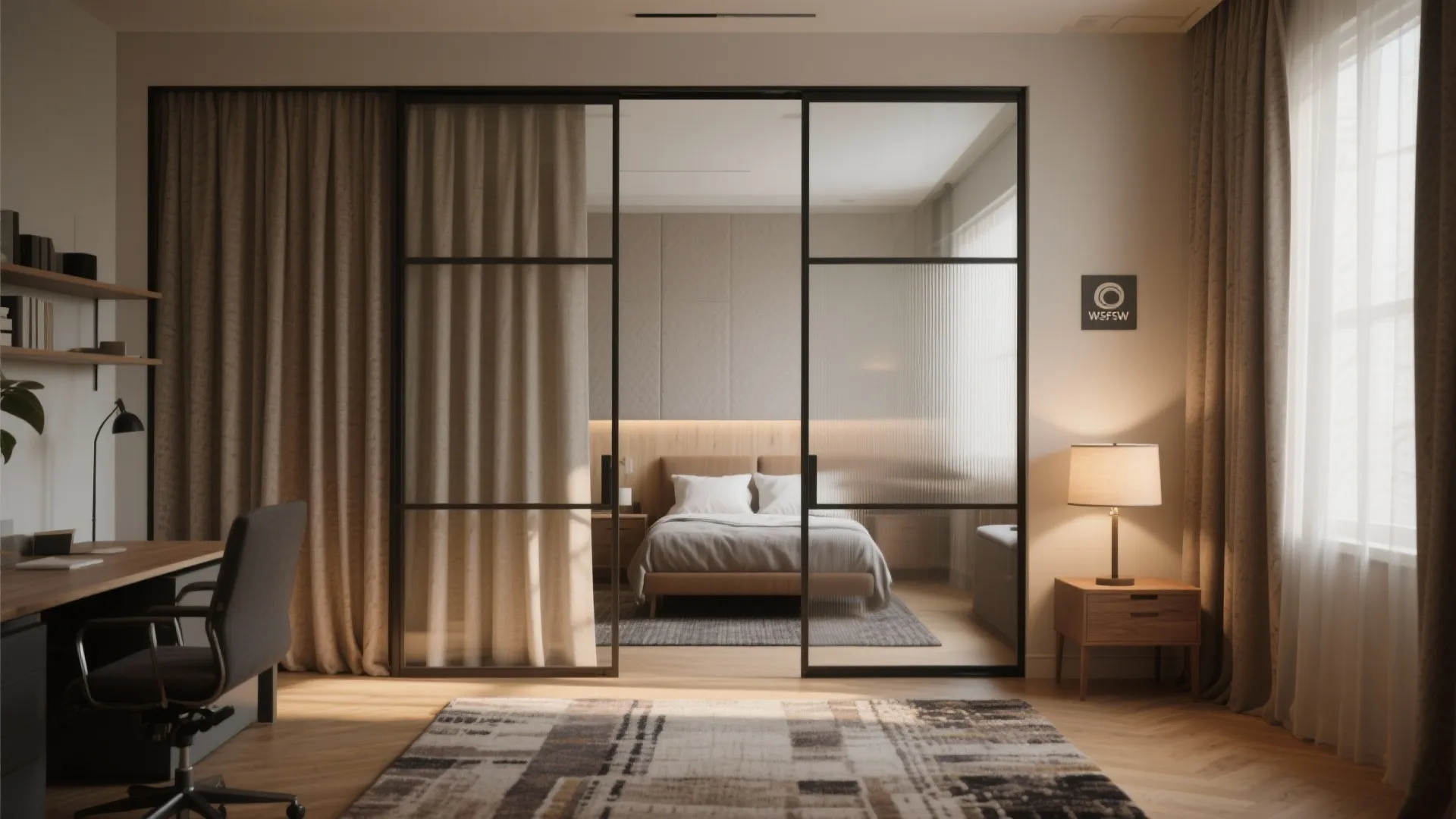 2. Sliding panels to create flexible privacy