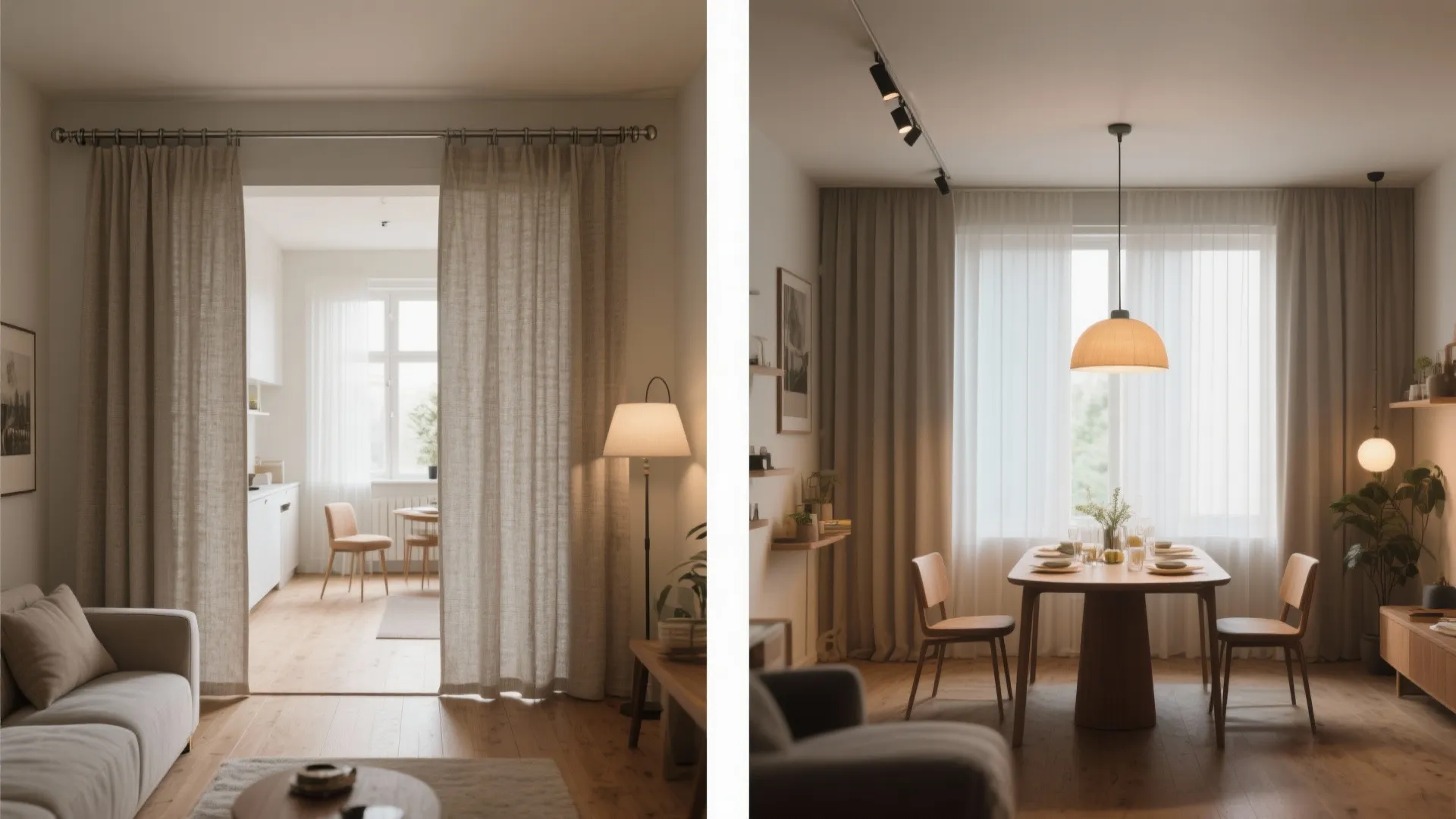 4. Flexible Partitions: Sliding Panels or Curtains