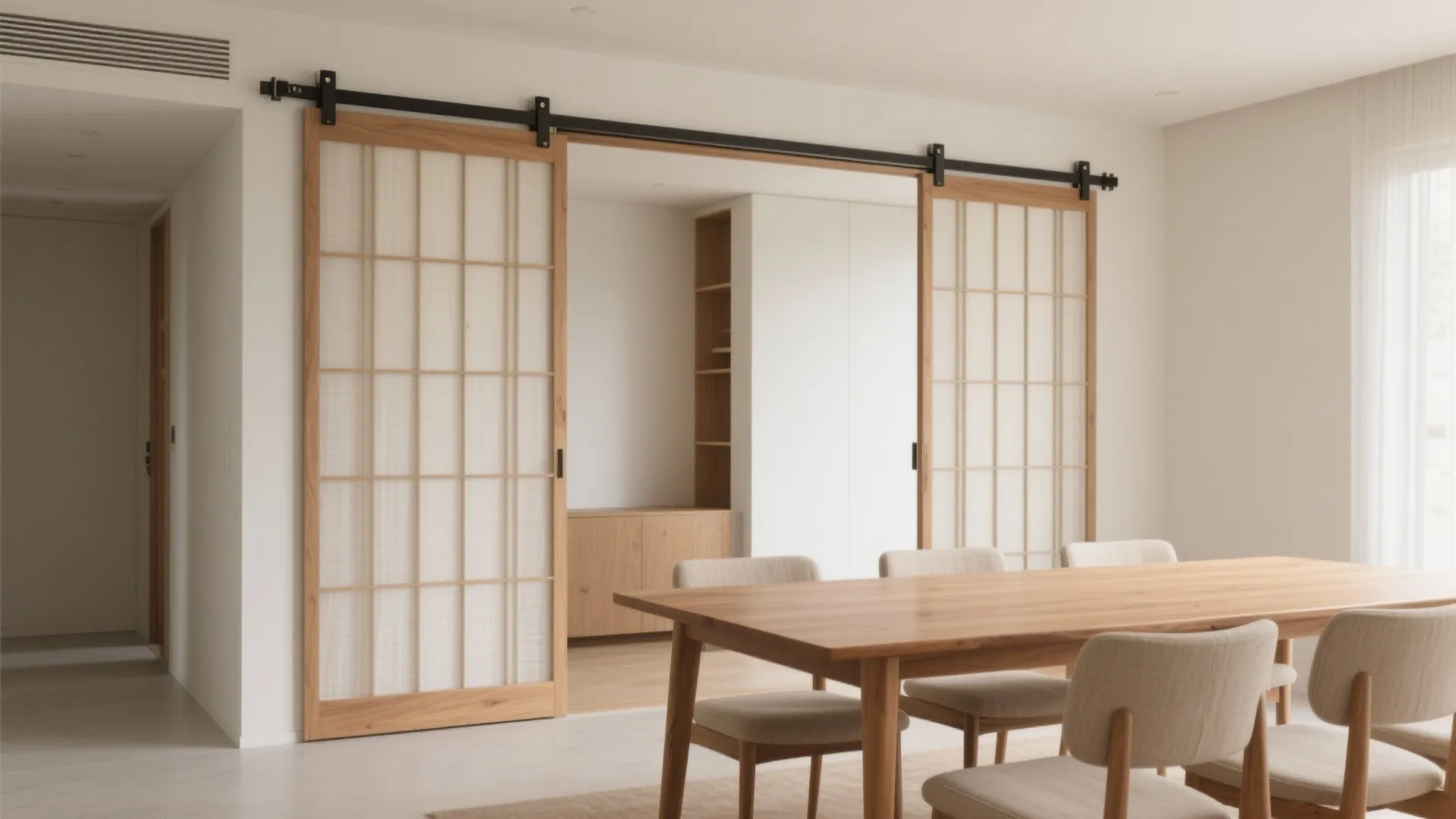 Sliding Panels or Pocket Doors for Flexible Privacy