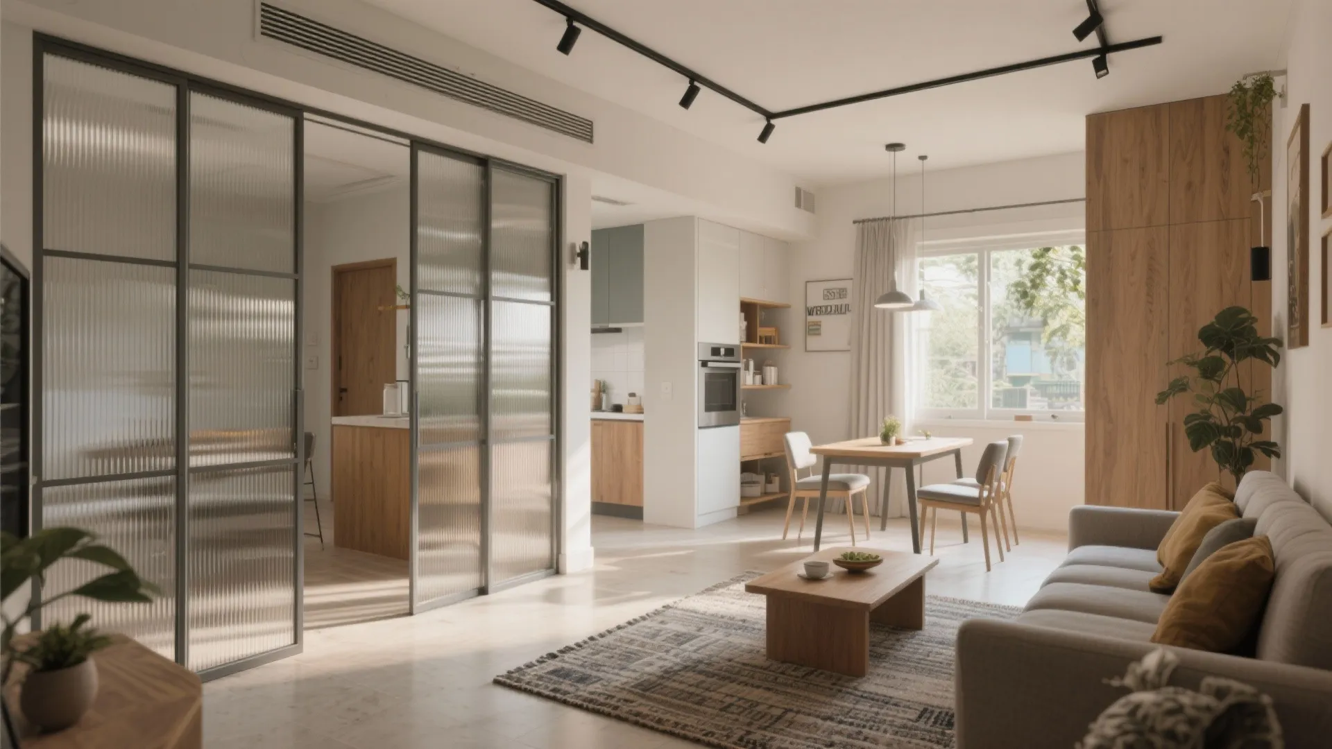 Open-Plan Zoning with Sliding Panels