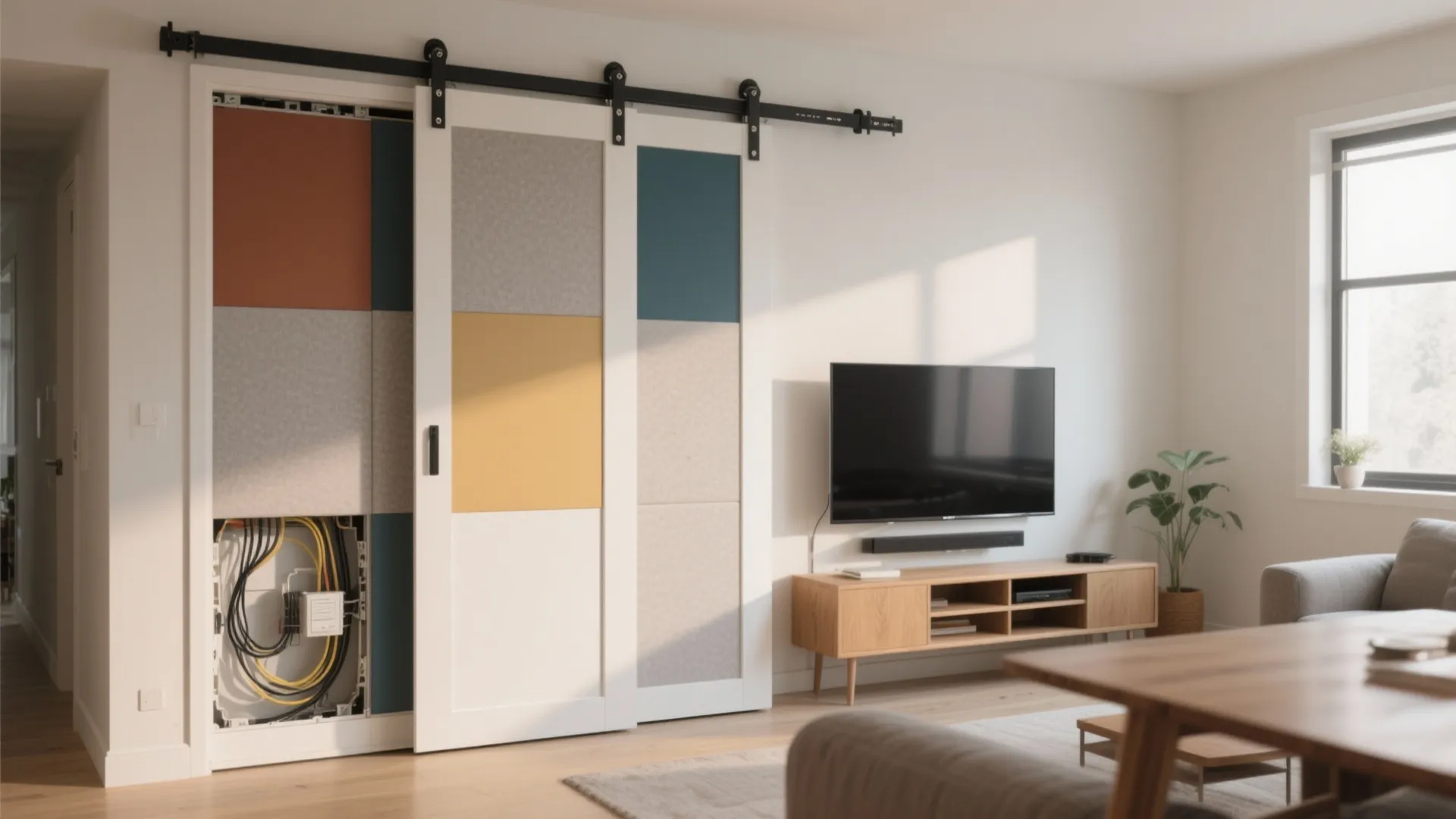 2. Sliding panels or pocket doors for flexible privacy