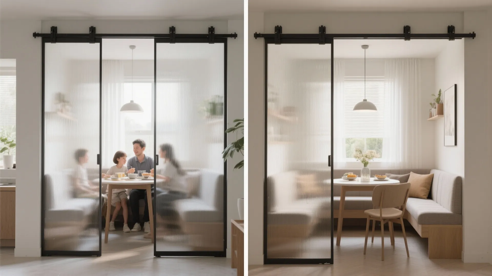 3. Sliding or translucent divider for flexible privacy