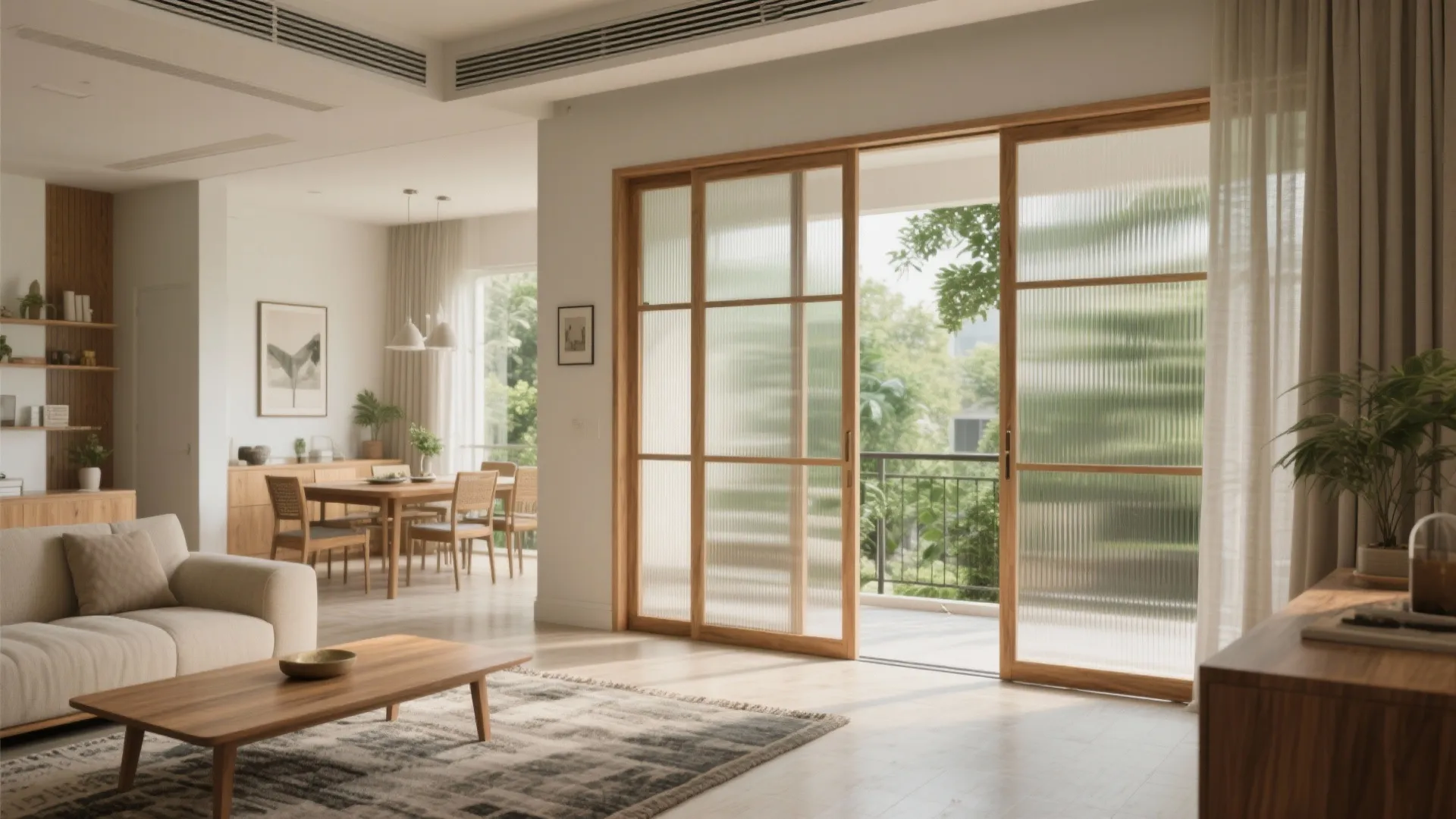 Sliding Partitions for Open-Plan Living-Dining