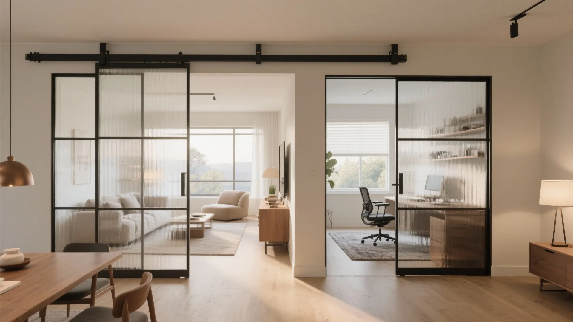 Sliding partitions for flexible 2 BHK living