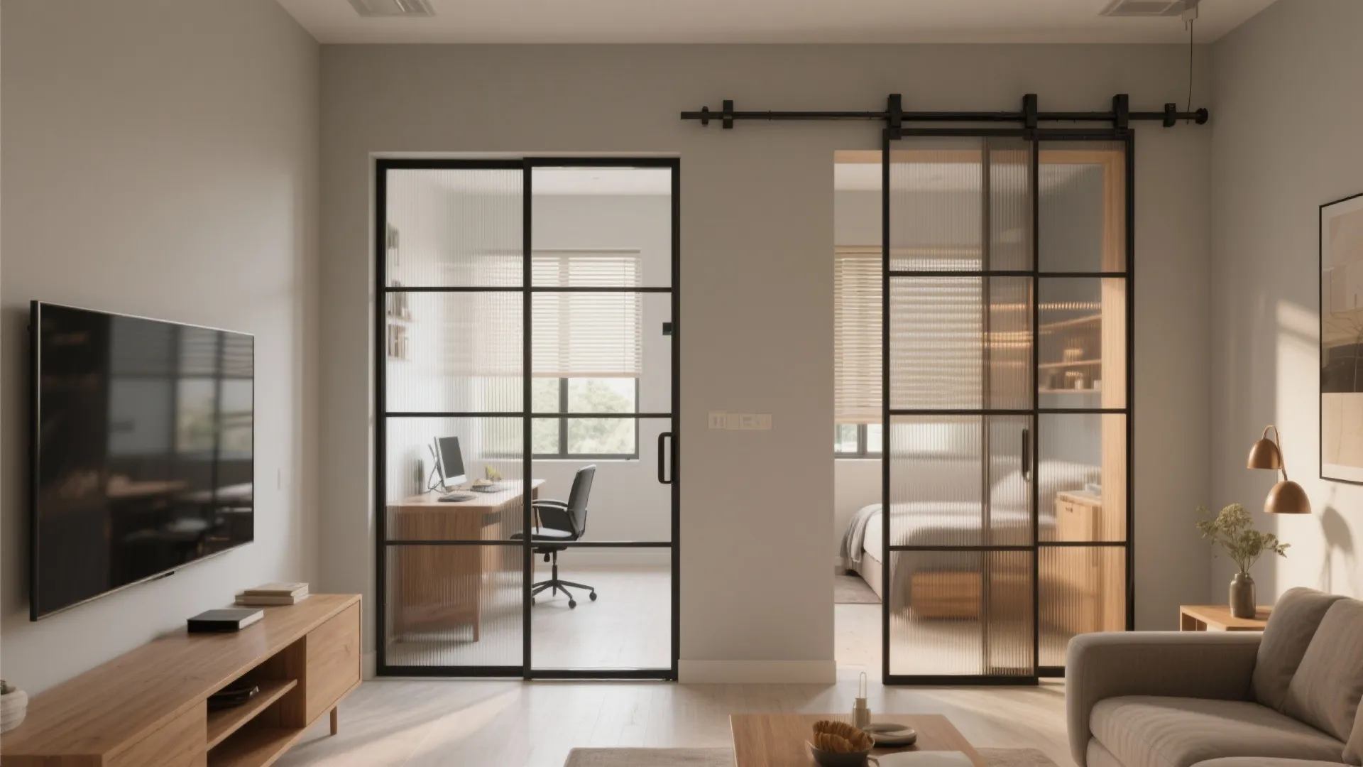 Sliding partitions to flex rooms