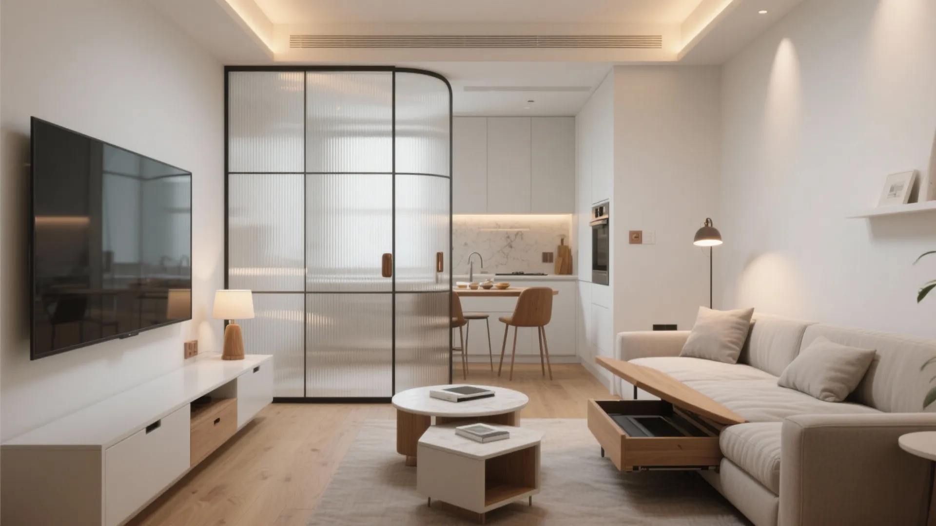 Multifunctional Furniture + Sliding Partitions