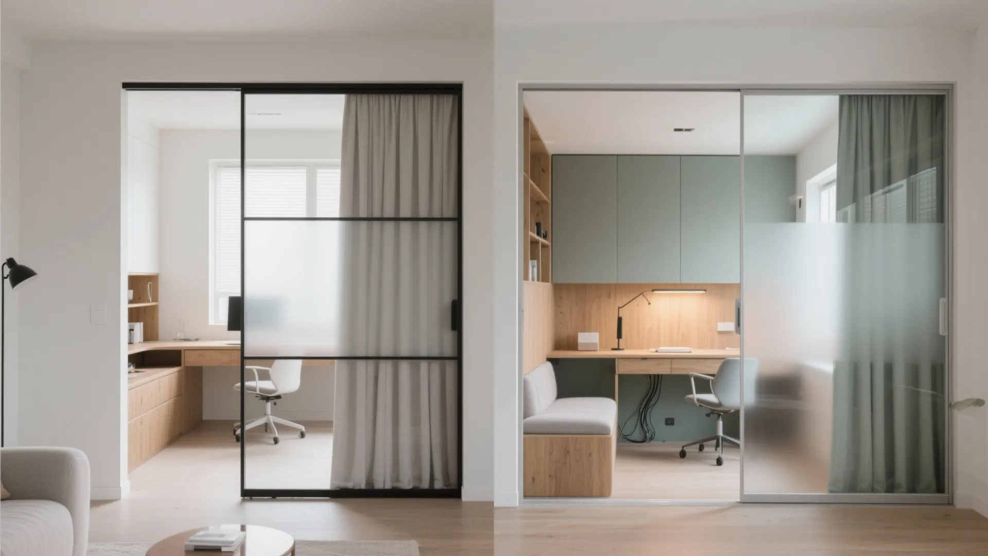 Sliding Partition for a Flexible Home Office / Guest Room