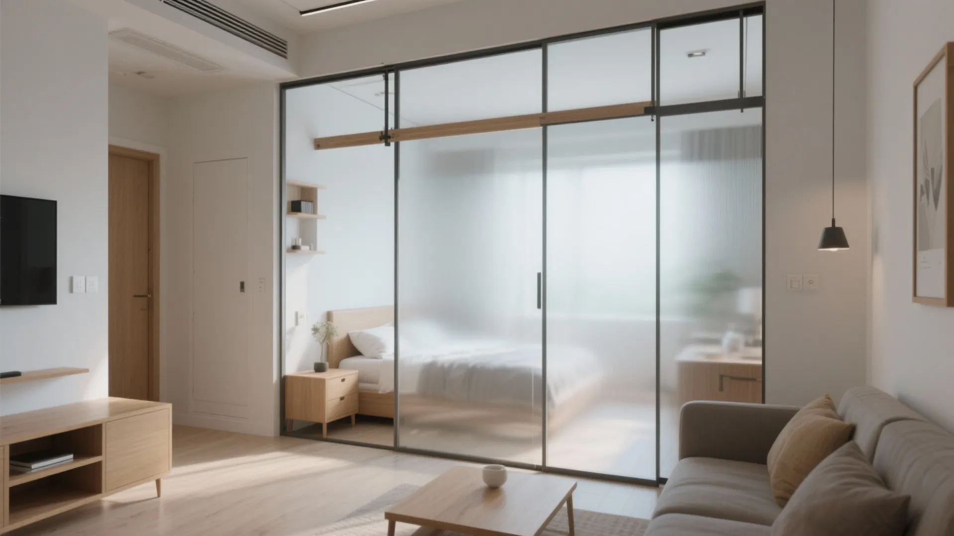 Sliding partitions for flexible living