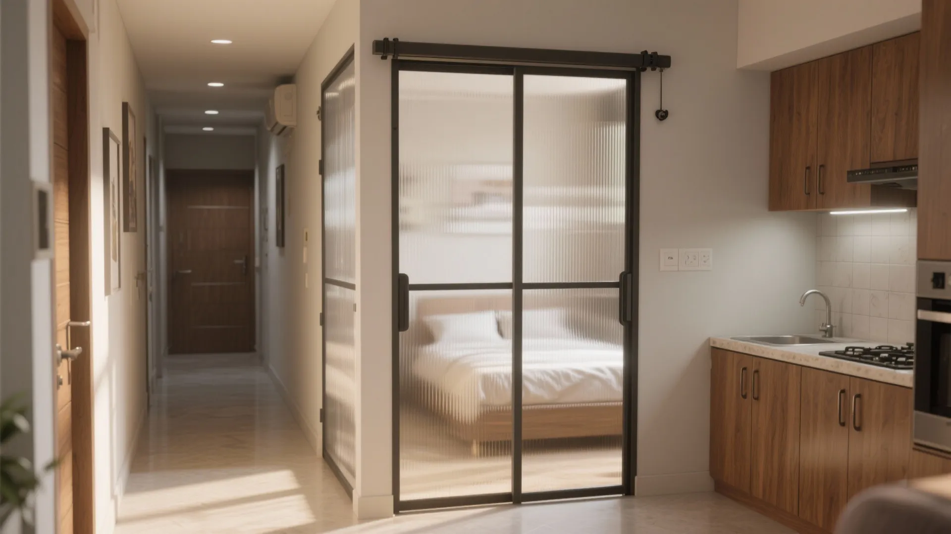 Sliding Doors And Light-Bouncing Partitions