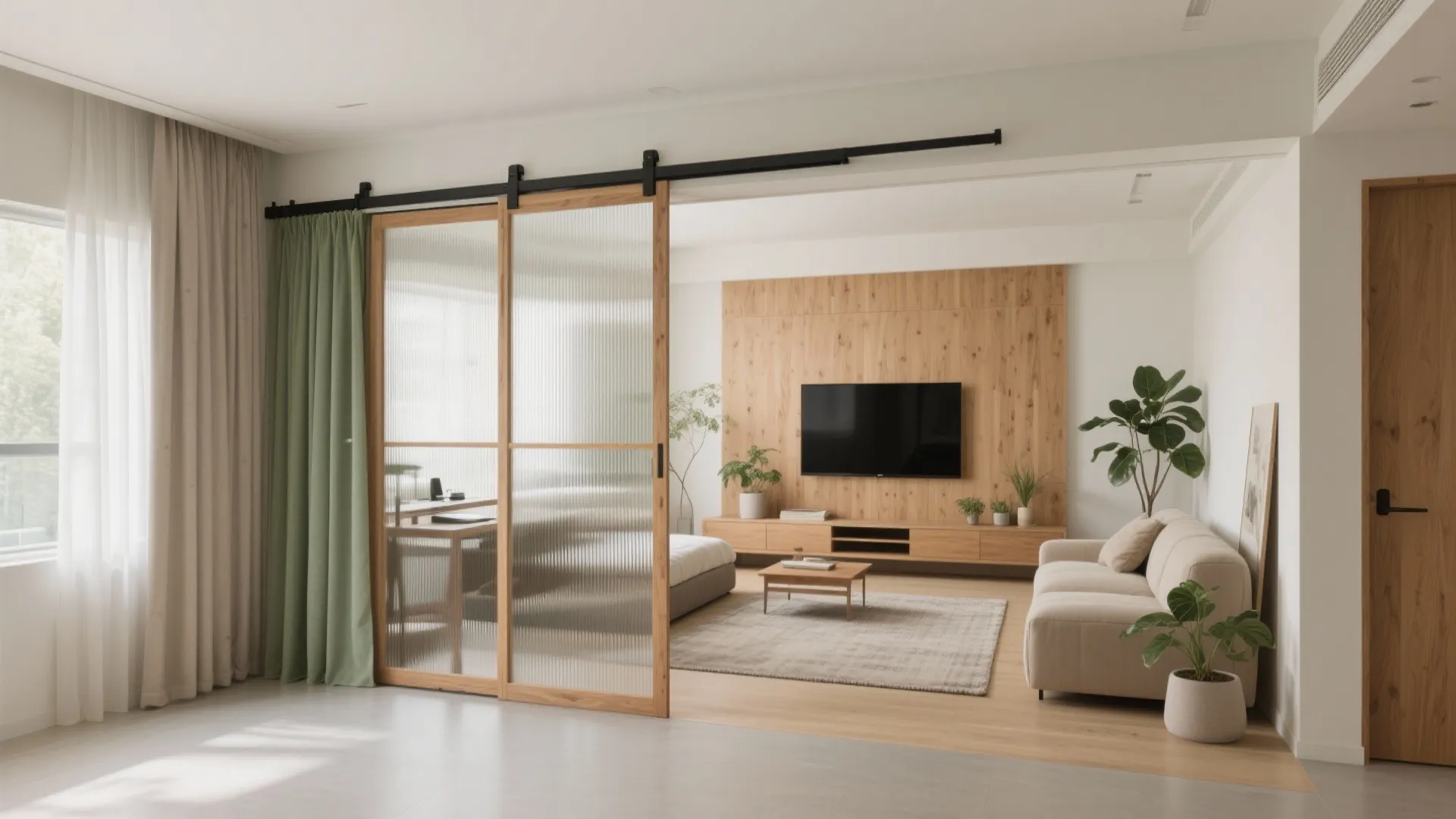 Sliding partitions for flexible living