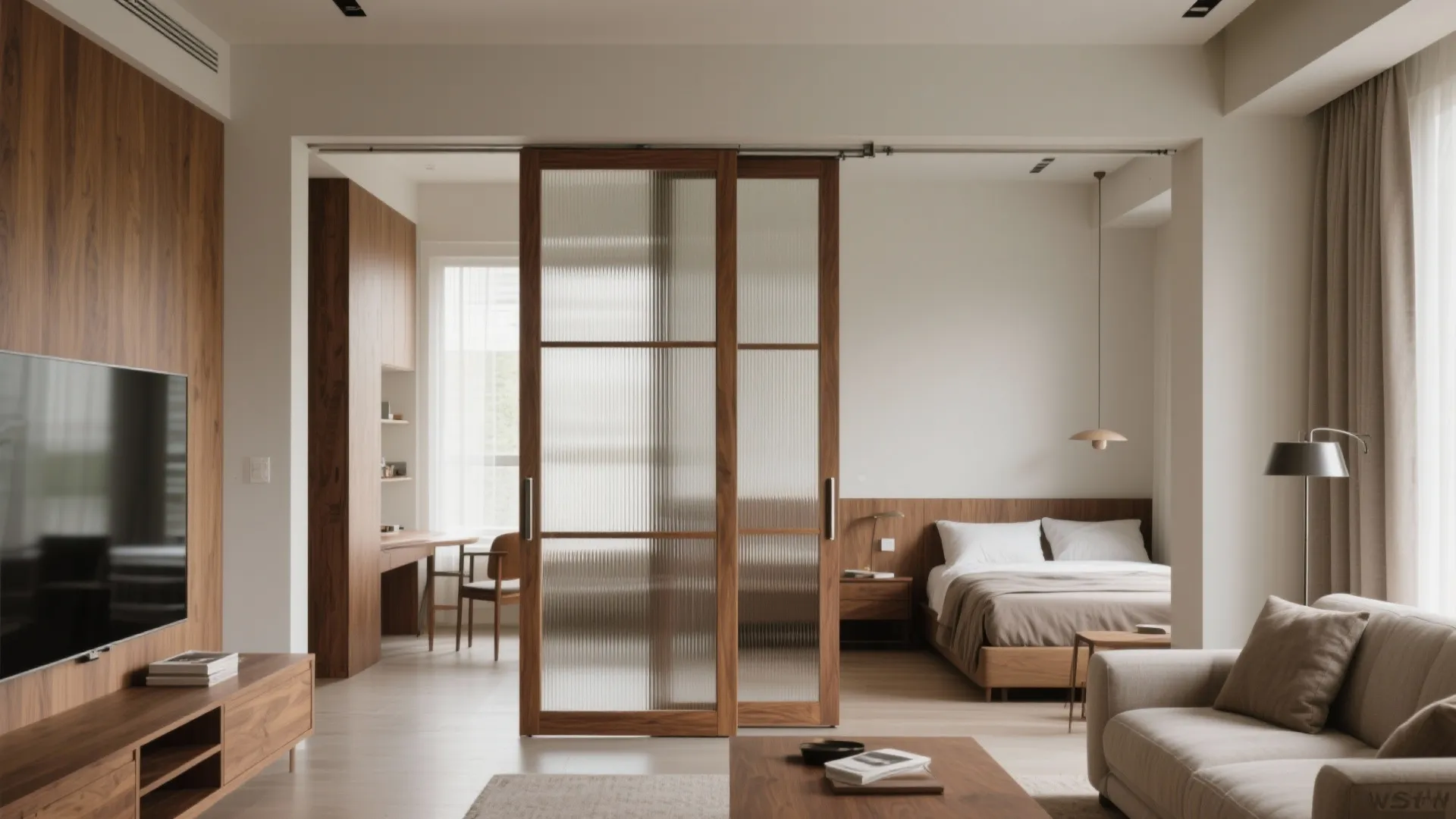 Sliding Partition to Flex the Third Bedroom