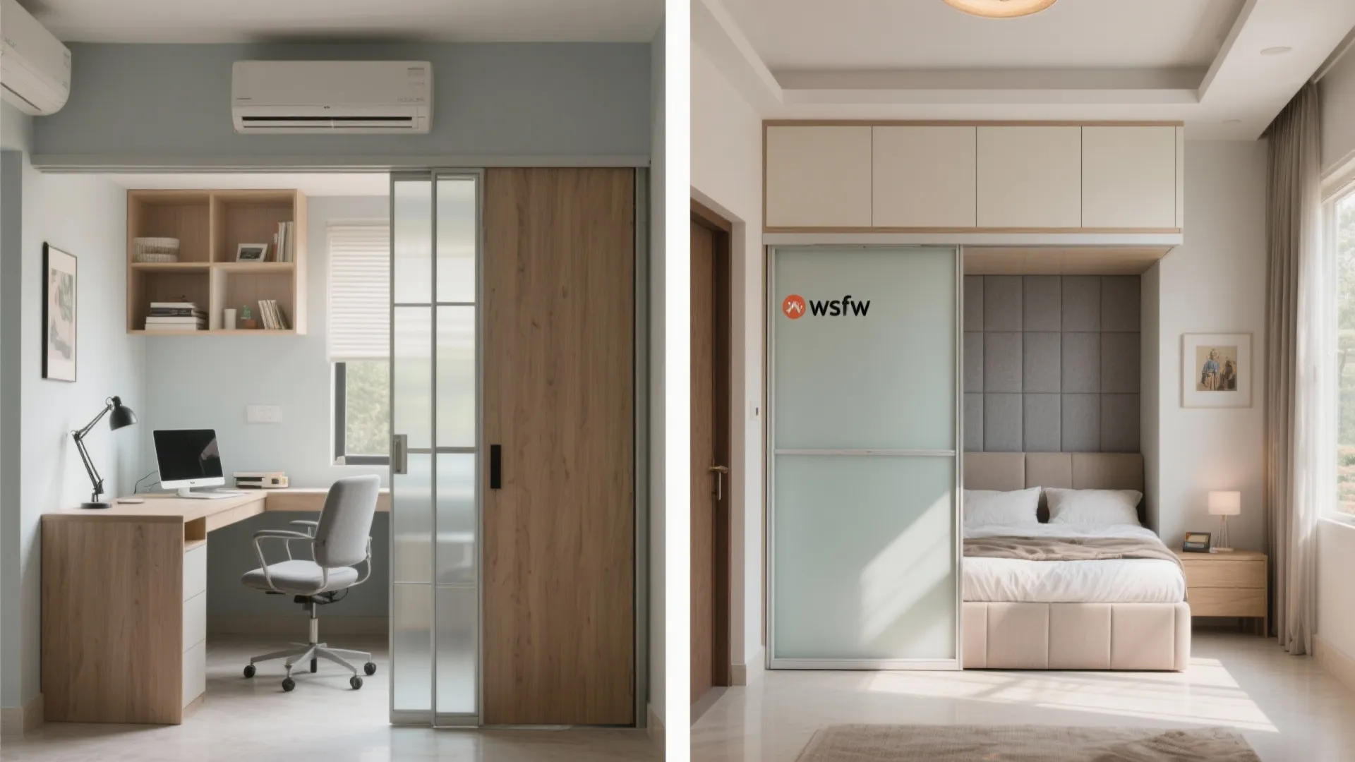 Flexible room planning with sliding partitions