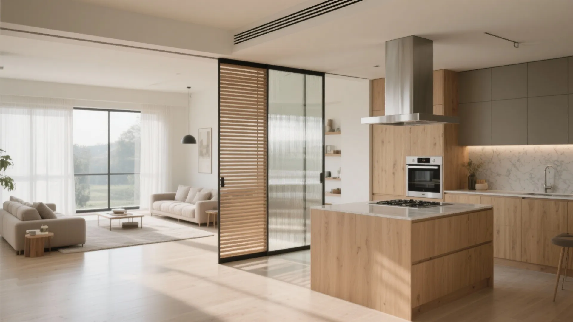 Open-plan Living With Sliding Partitions
