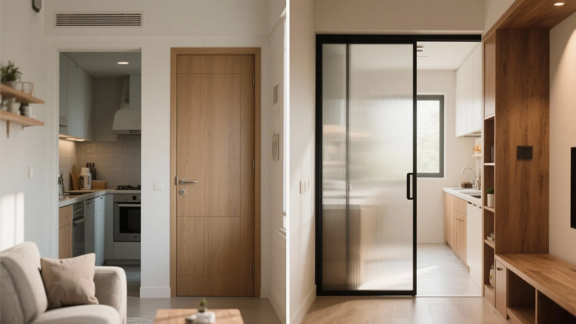 Sliding partitions and pocket doors to reclaim circulation