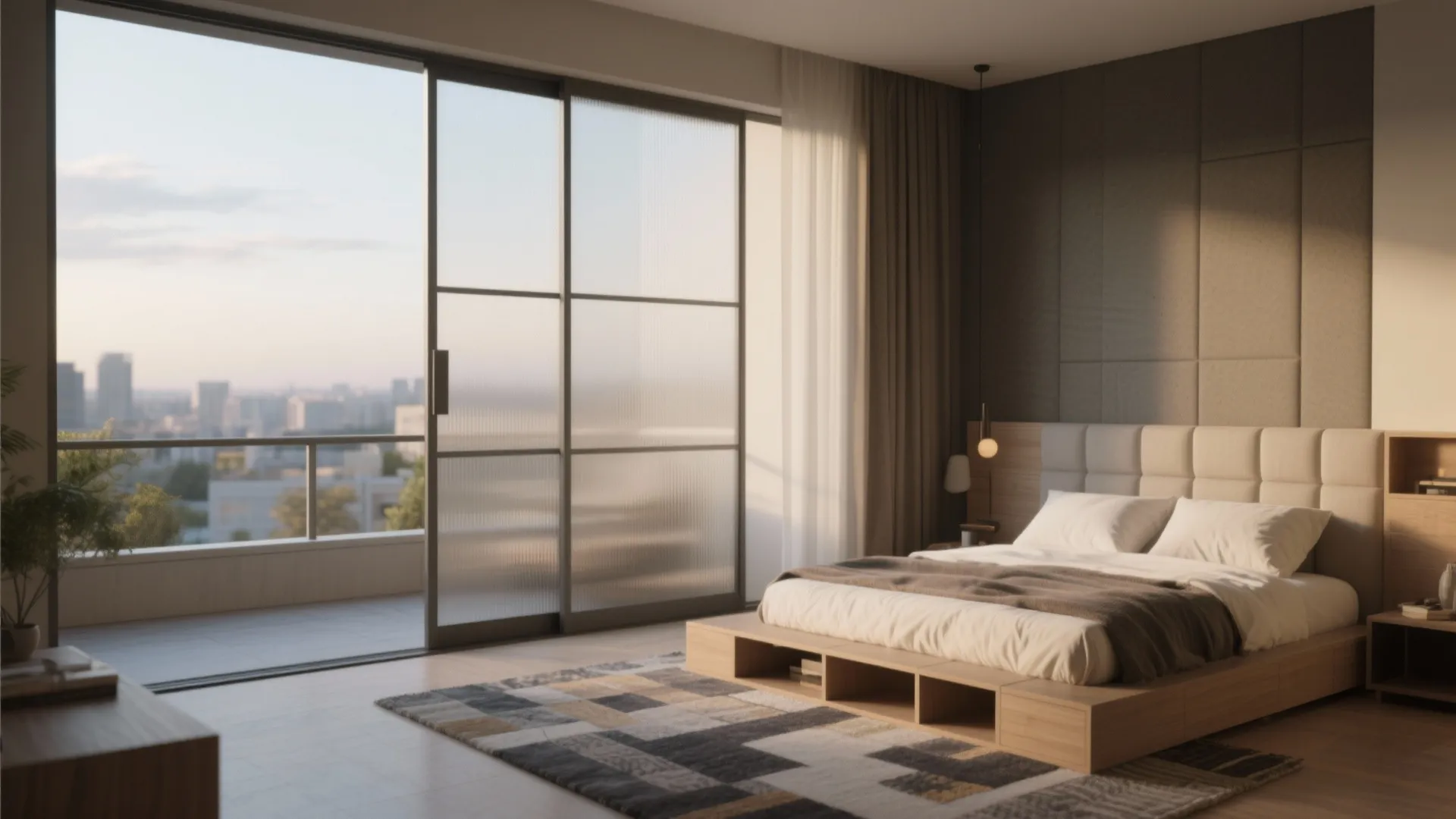 4. Sliding partition and flexible furniture for adaptivity