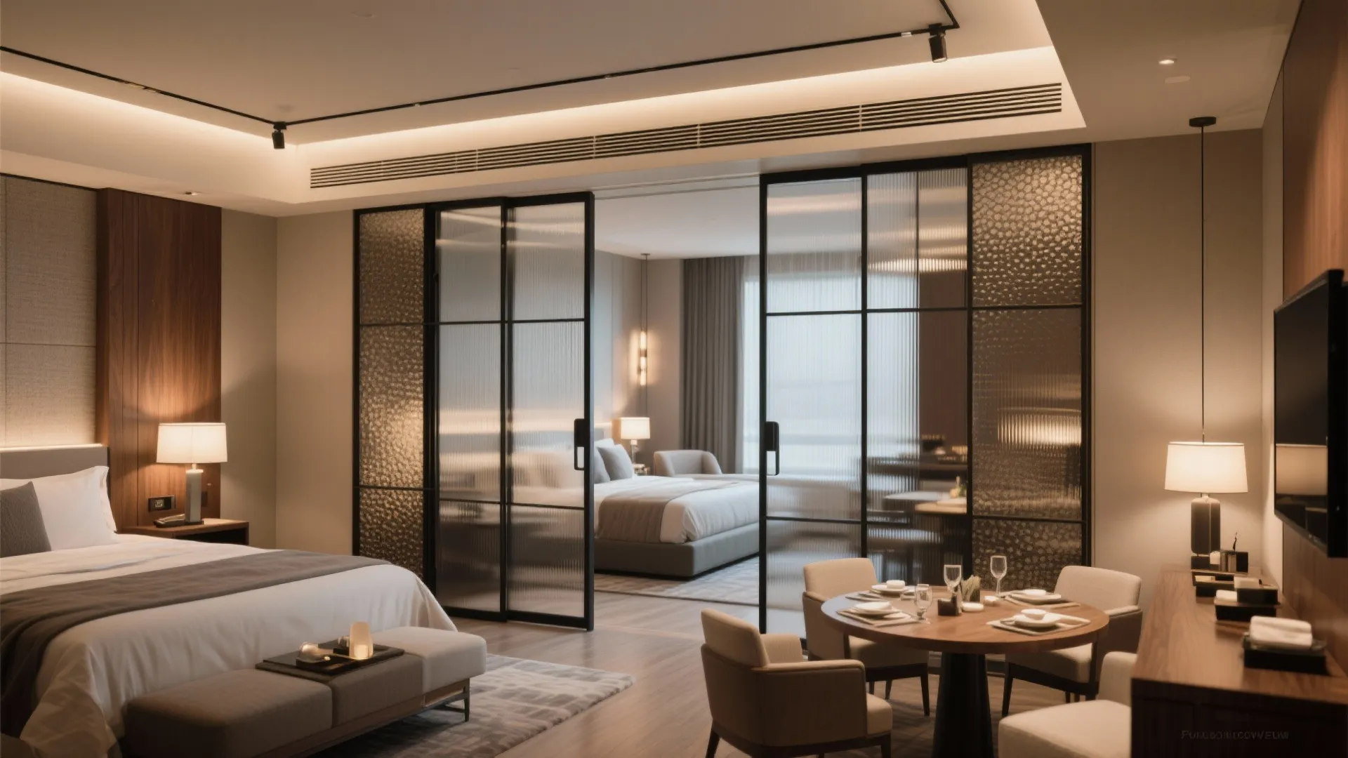 2. Flexible partitioning with sliding doors