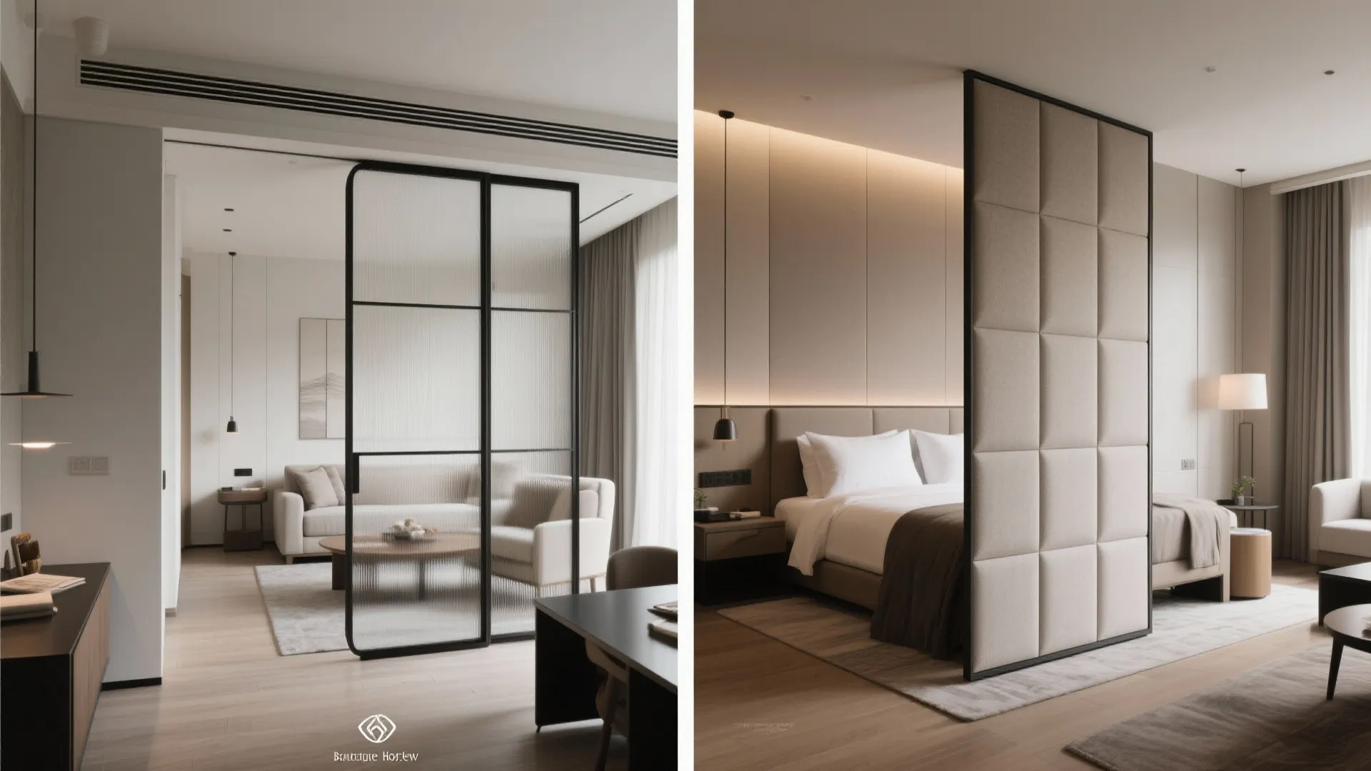 1. Sliding partition to create flexible privacy