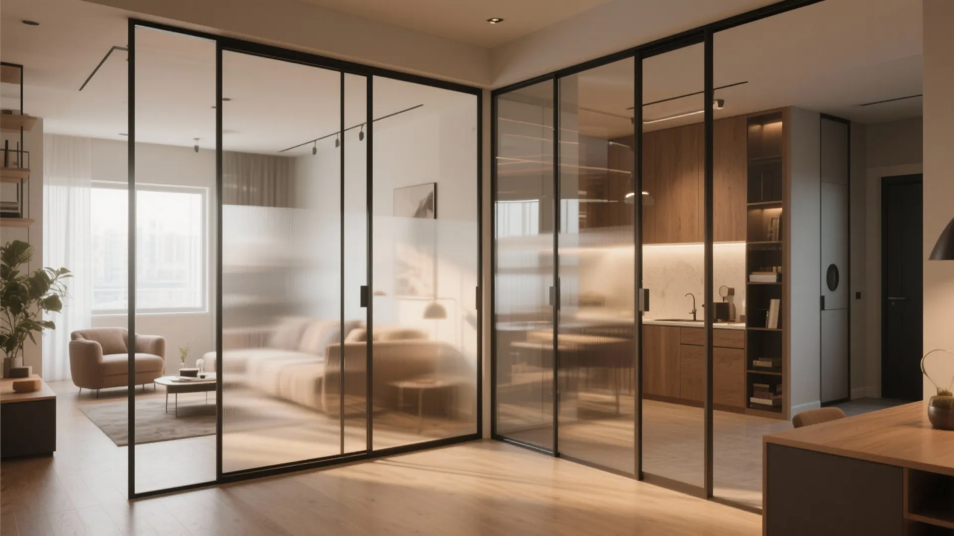 Sliding partitions for instant zoning